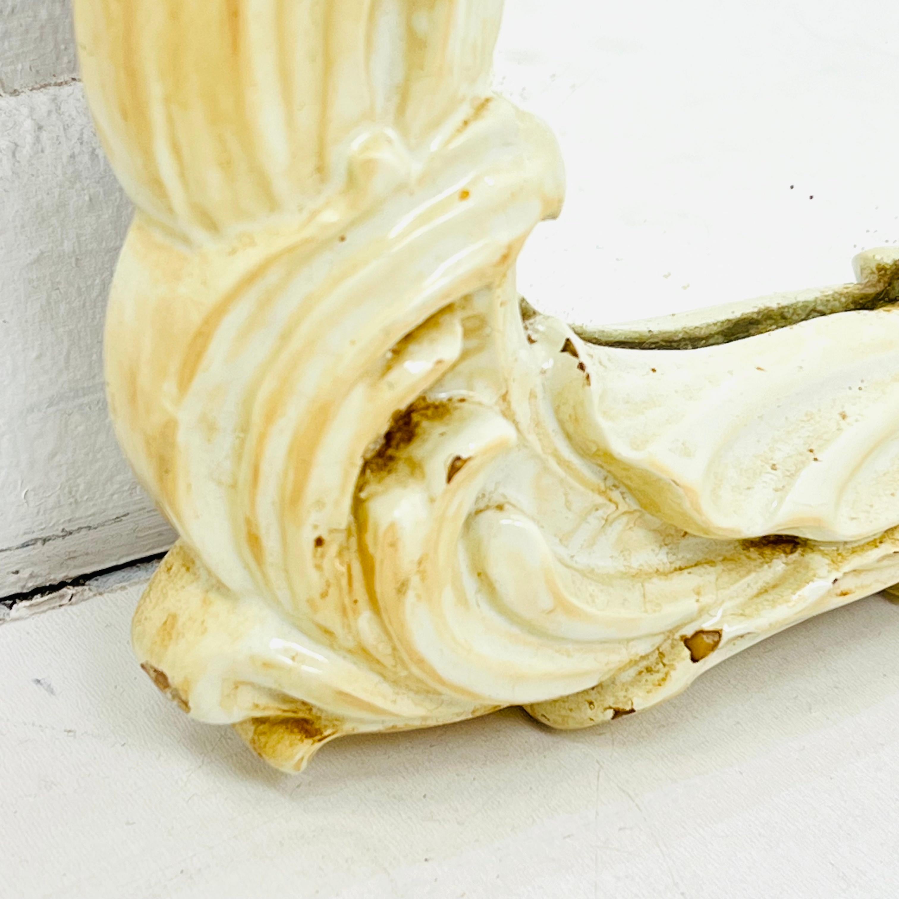 Specchio ad arco con foglie di palma intagliate Palladio anni '70 a figura intera in vendita 3