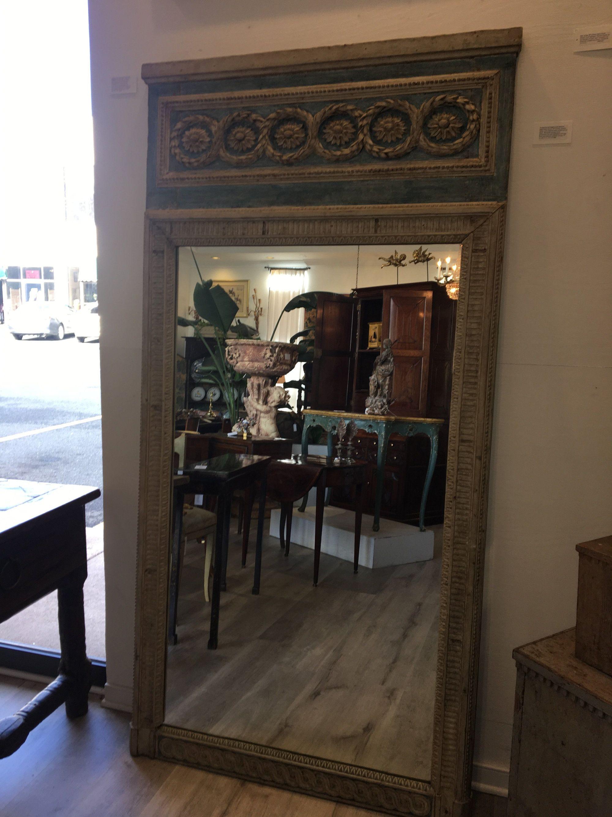 Full-Length 19th Century French Boiserie Panel Frame Mirror In Good Condition In Doylestown, PA