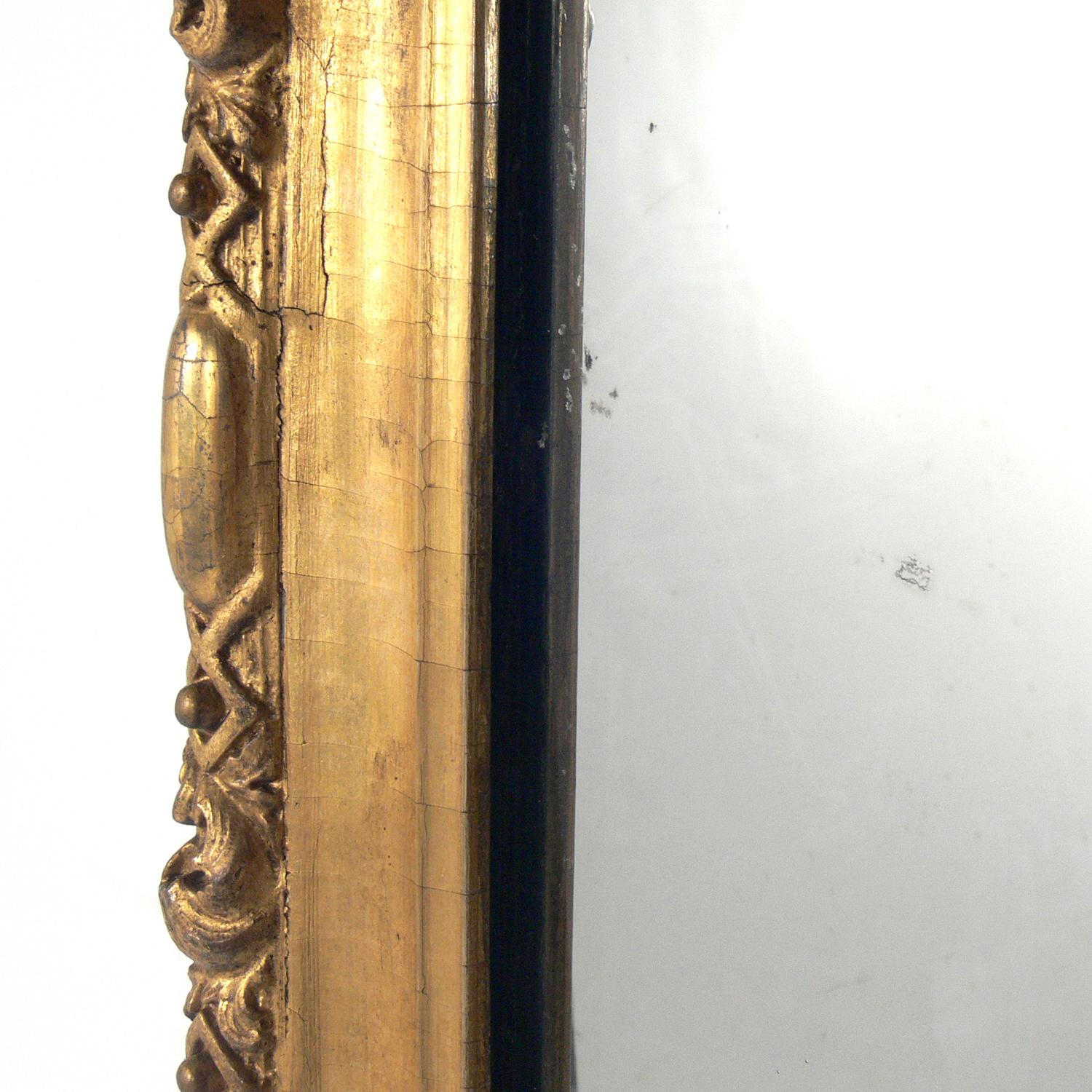 Full Length 19th Century Gilt Mirror In Distressed Condition In Atlanta, GA