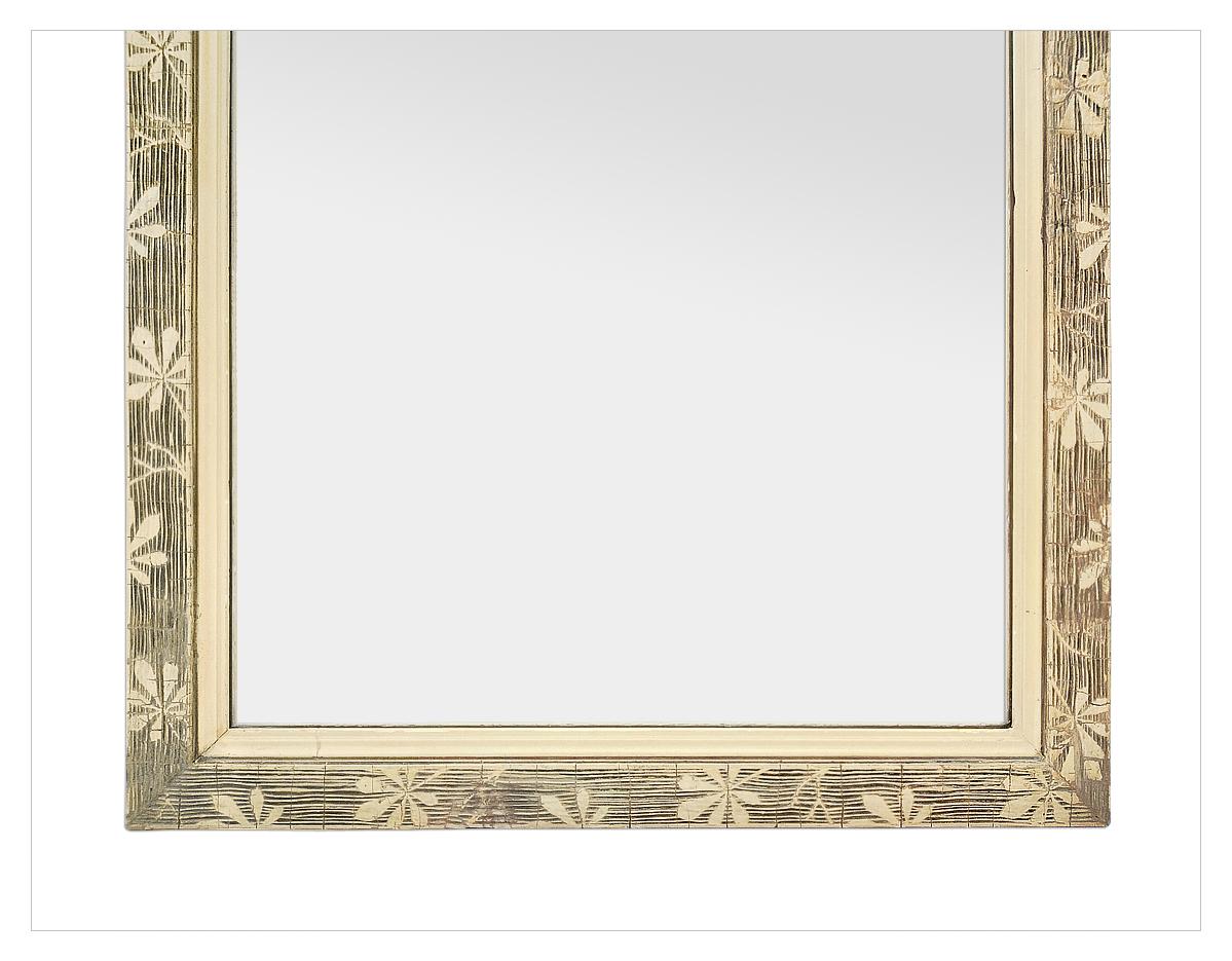 Antiker französischer Spiegel in voller Länge, stilisierte Verzierungen, um 1950 (Mitte des 20. Jahrhunderts) im Angebot