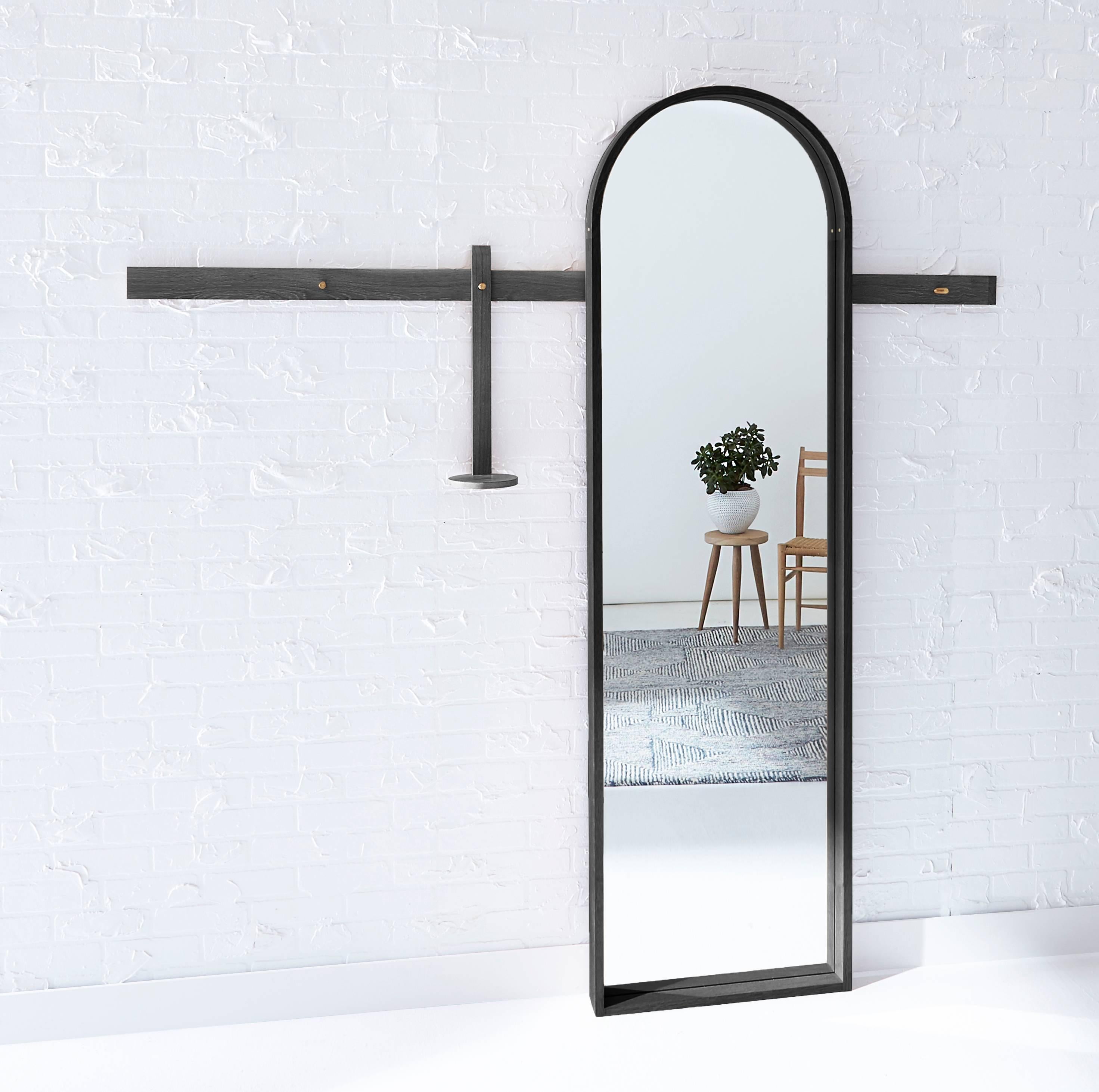 black floor-length mirrors