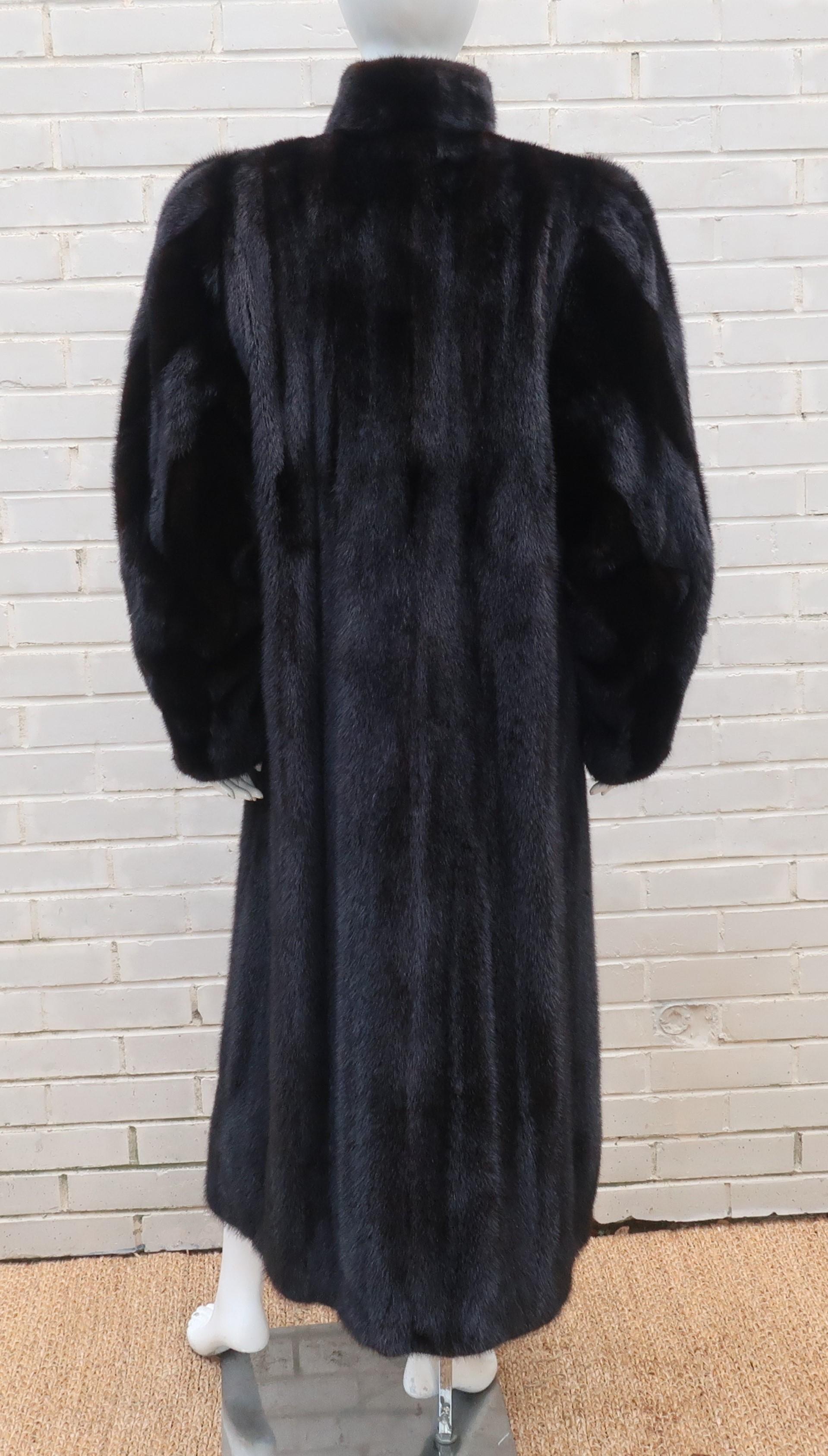 Full Length Black Ranch Mink Fur Coat 3