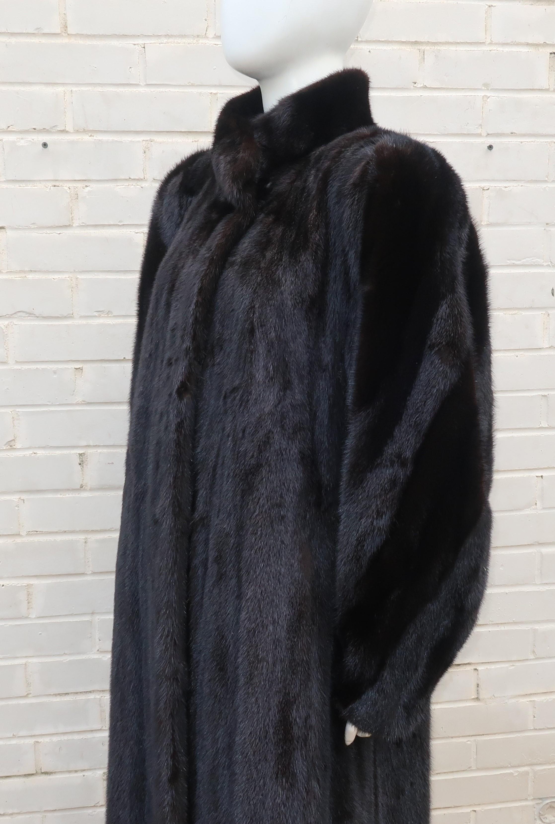 Full Length Black Ranch Mink Fur Coat 2