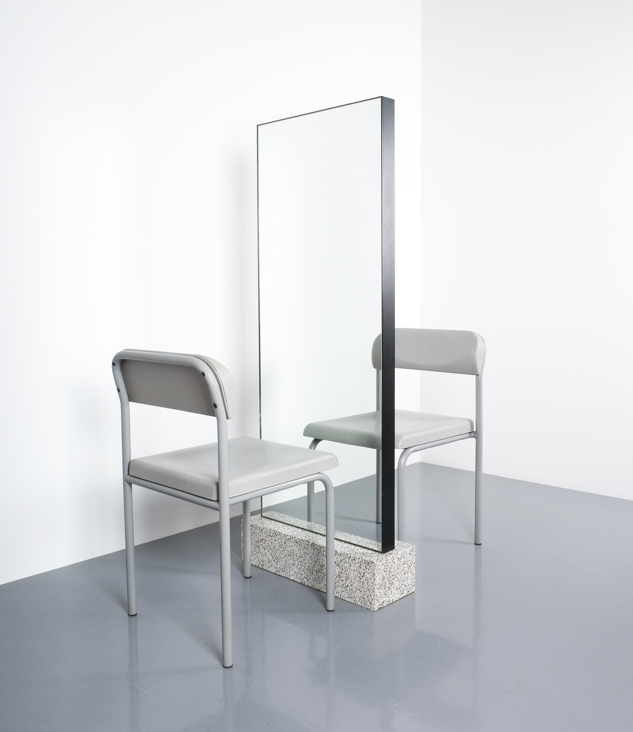 Post-Modern Full Length Double Mirror with Terrazzo Base Style Memphis, circa 1985
