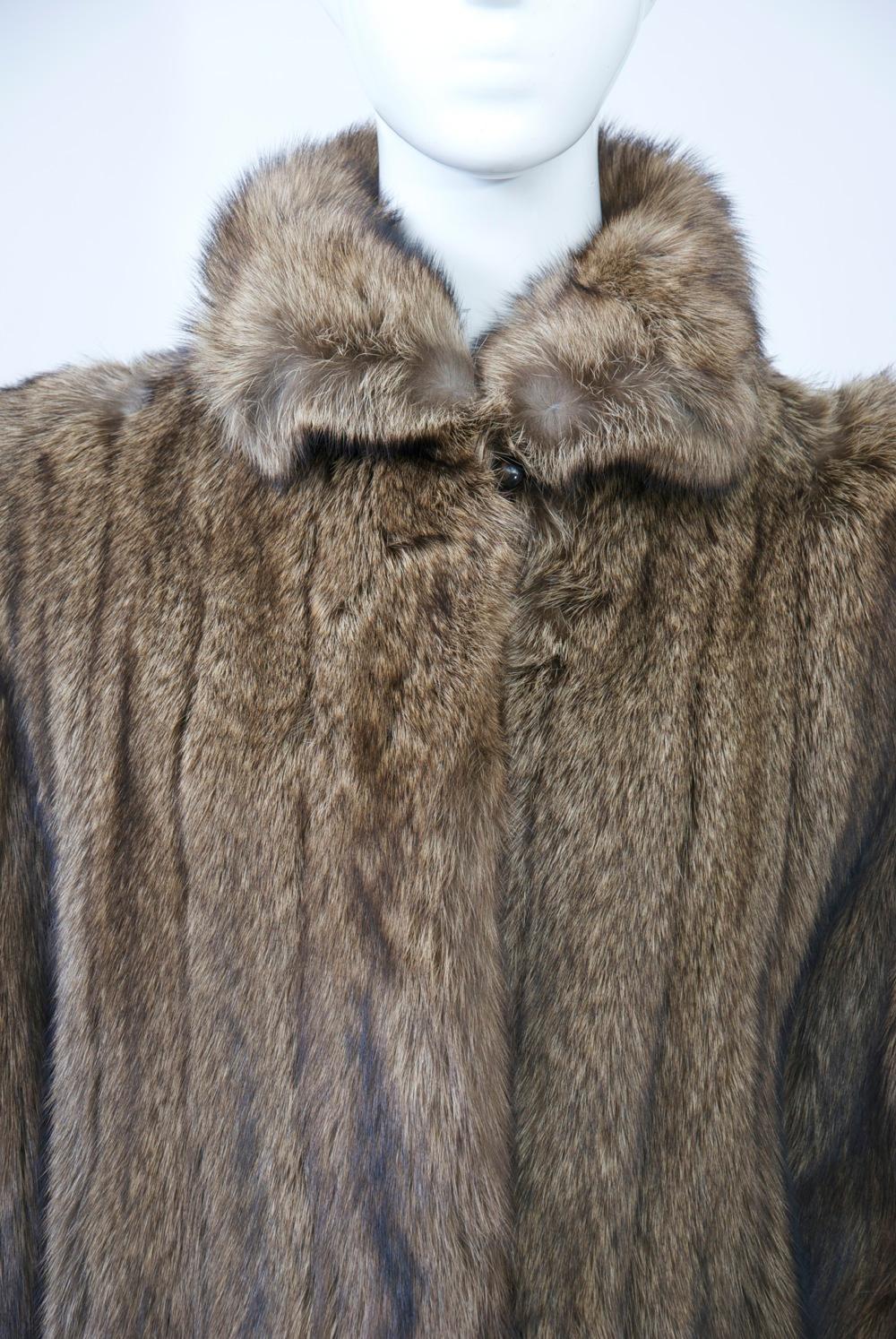 Black Full Length Fisher Coat For Sale