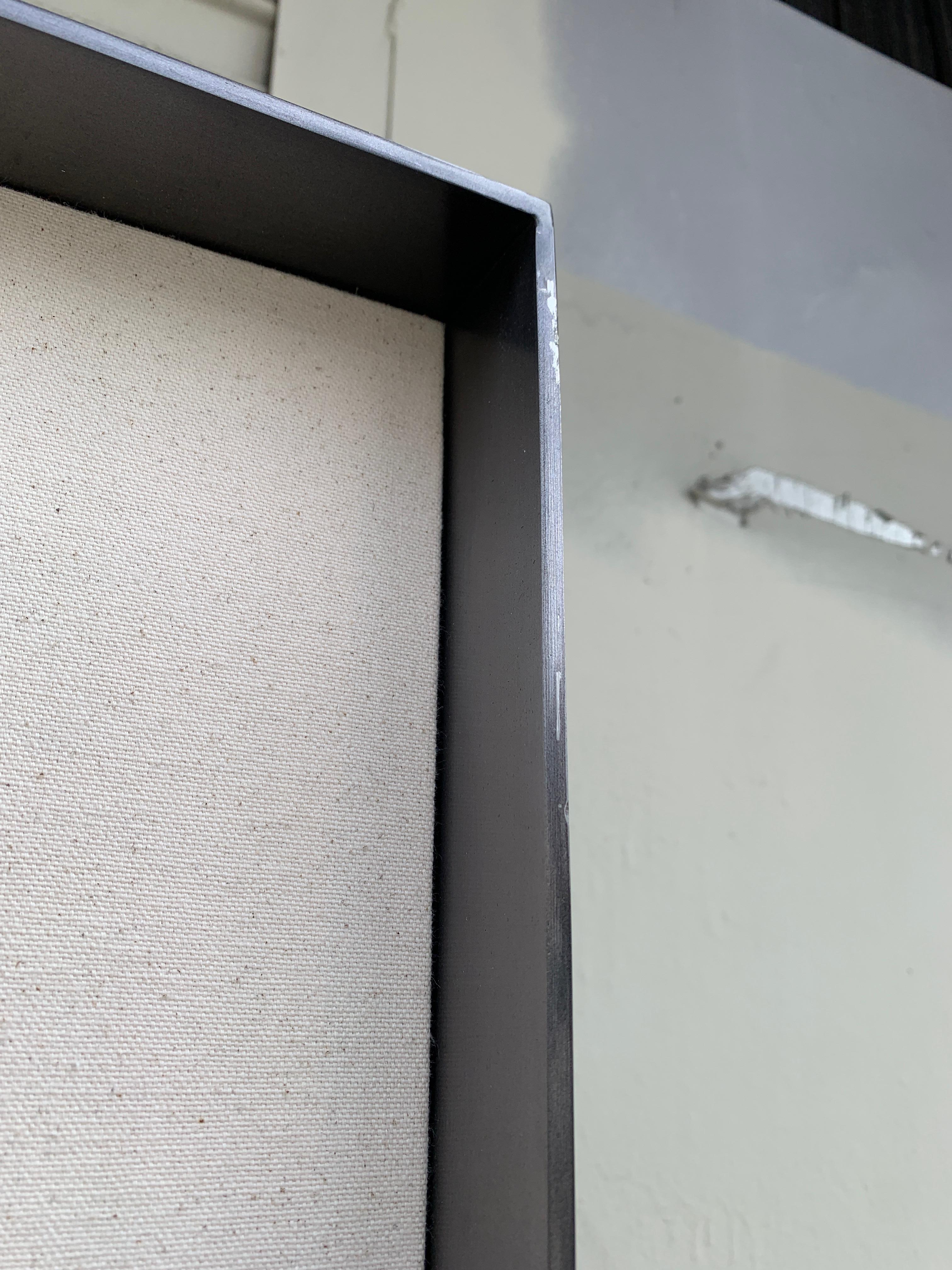 Modern Full Length Mirror in Solid Steel Frame with Aged Patina