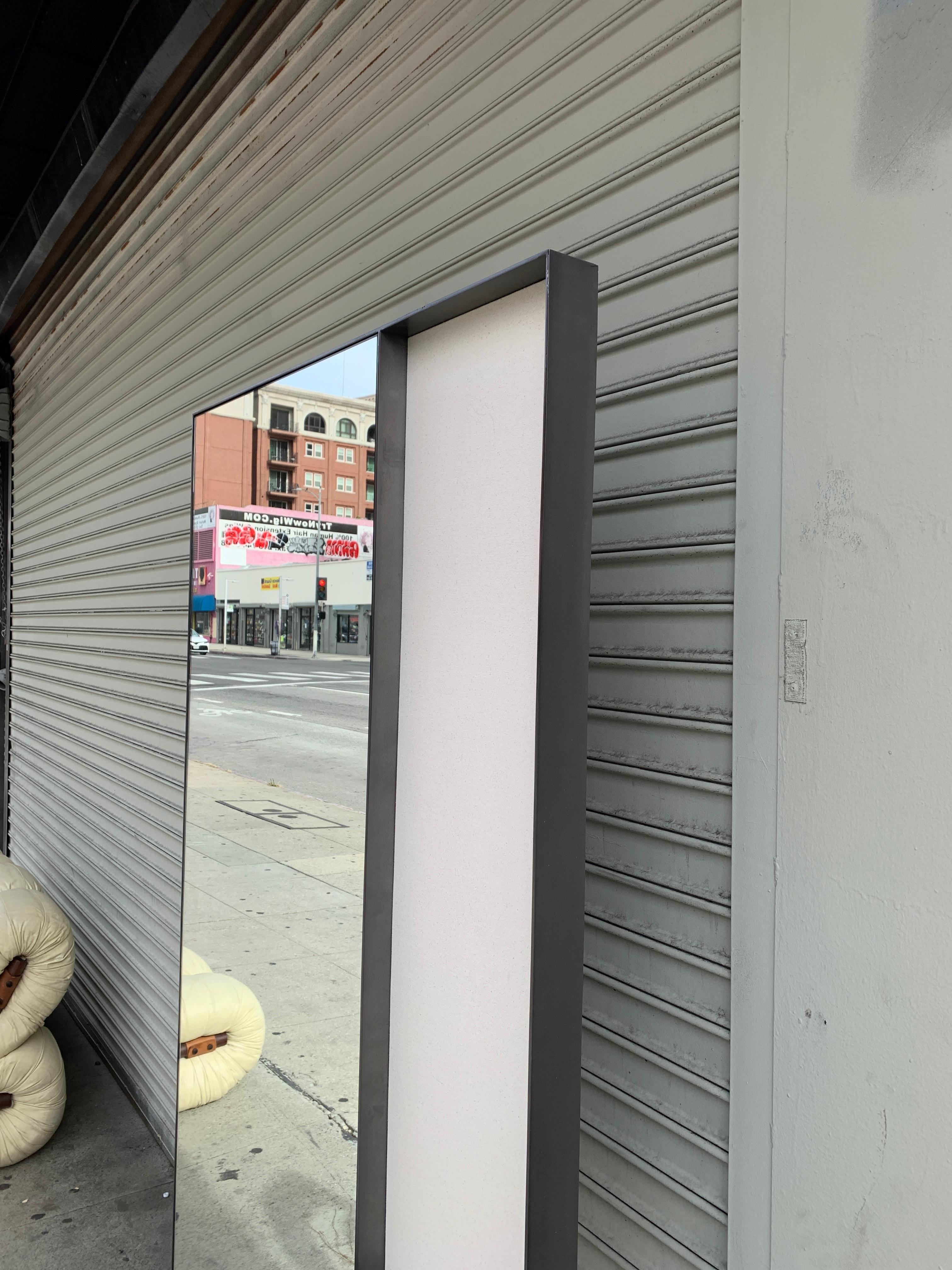 Full Length Mirror in Solid Steel Frame with Aged Patina 1