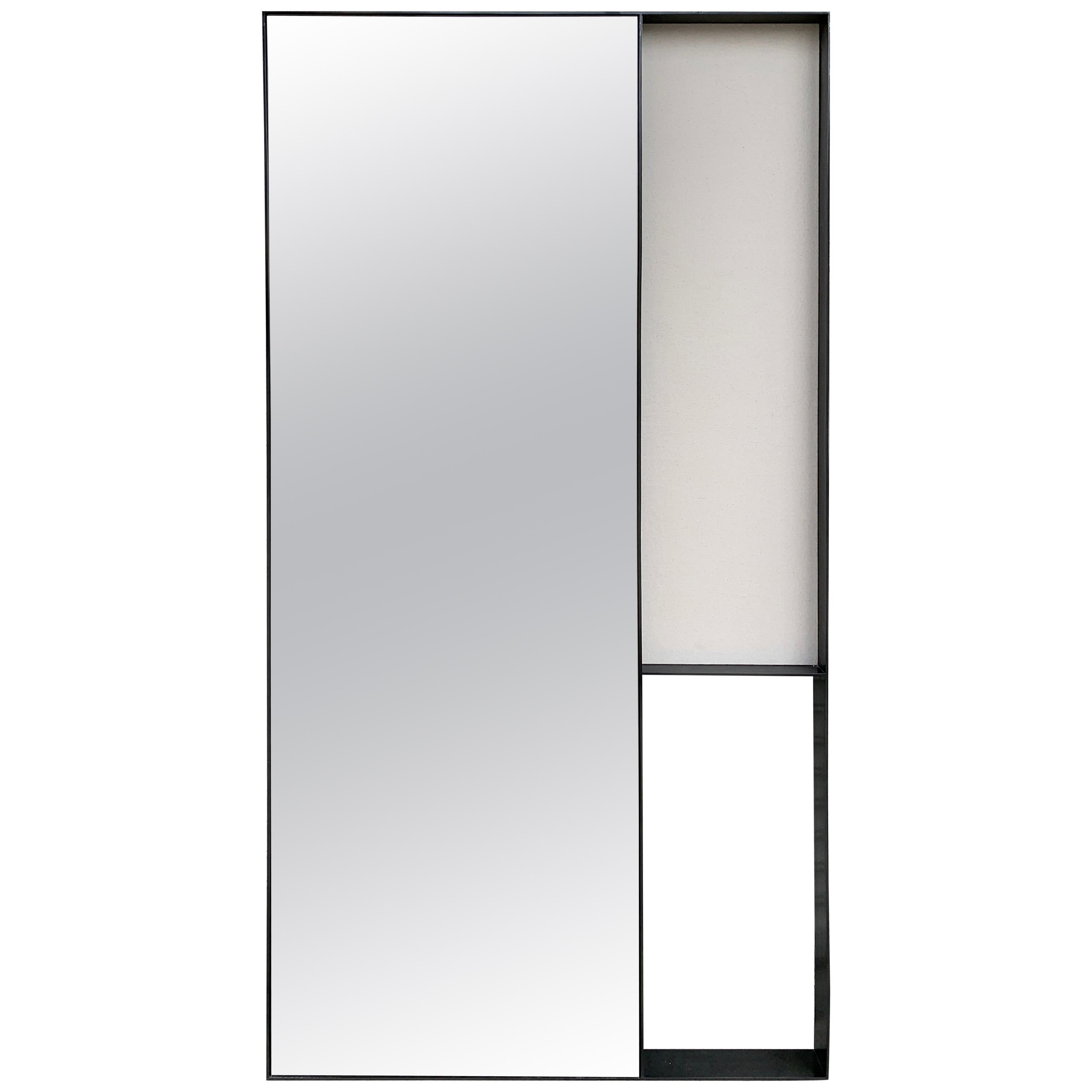 Full Length Mirror in Solid Steel Frame with Aged Patina