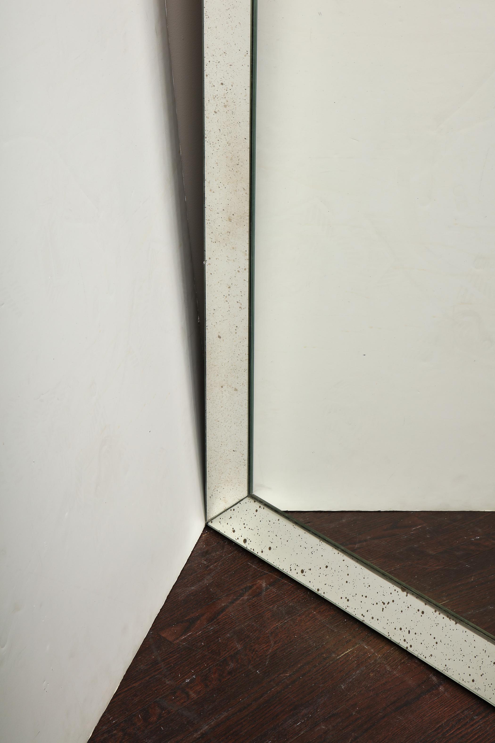 Custom Full Length Mirror in Antiqued Mirror Frame For Sale 1