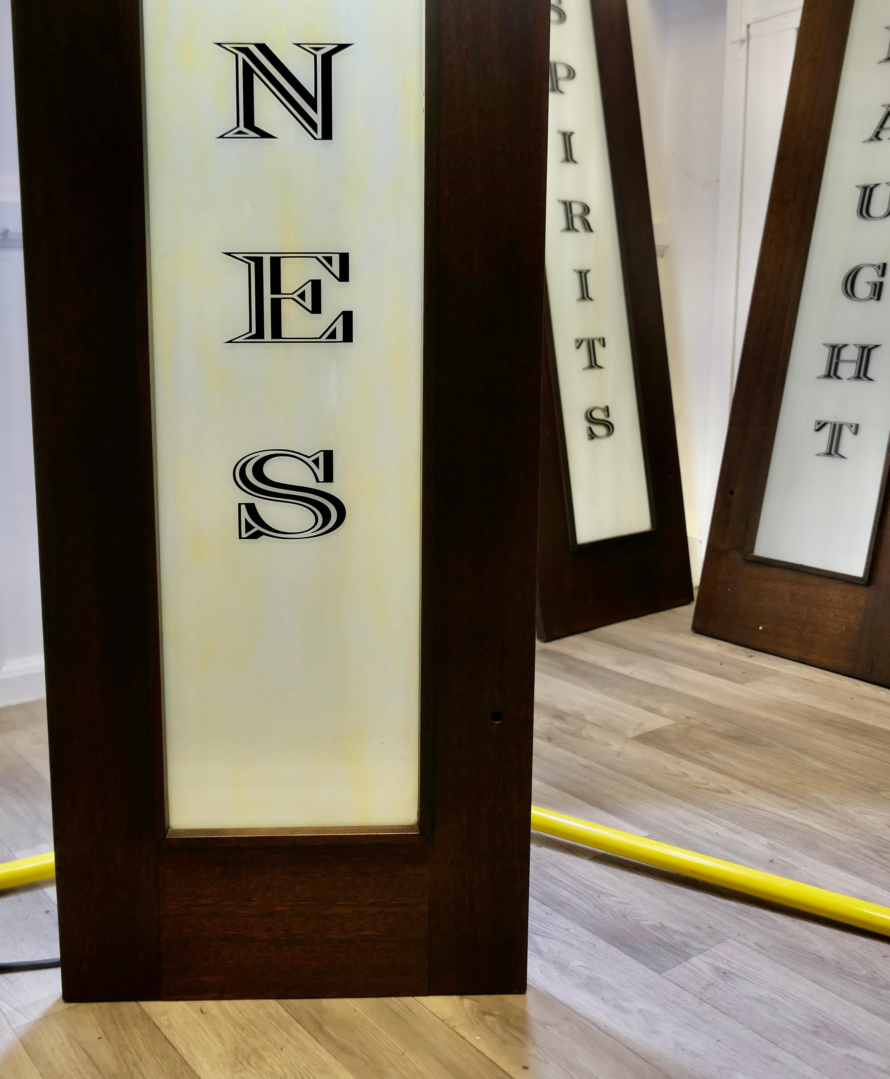 Art Glass Full Length Opaline Glass Bar Sign, Wines  Saved During Refurbishment For Sale