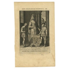 In voller Länge Porträt von Adelaide in Burgunderrot, Radierung auf Papier, 1620