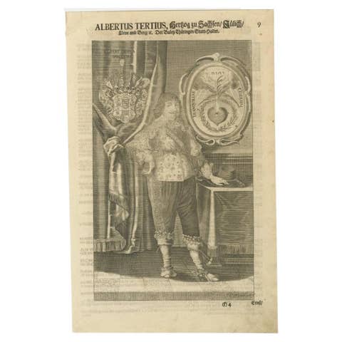 Full Length Portrait of Albert III, Duke of Saxony, Jülich, Cleve and Berg, 1708