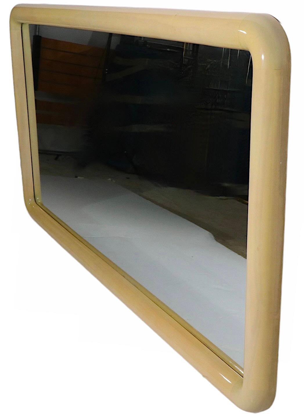 Full Length Postmodern Parchment Framed  Mirror by Marcius & Jonson c 1970-1980s 1