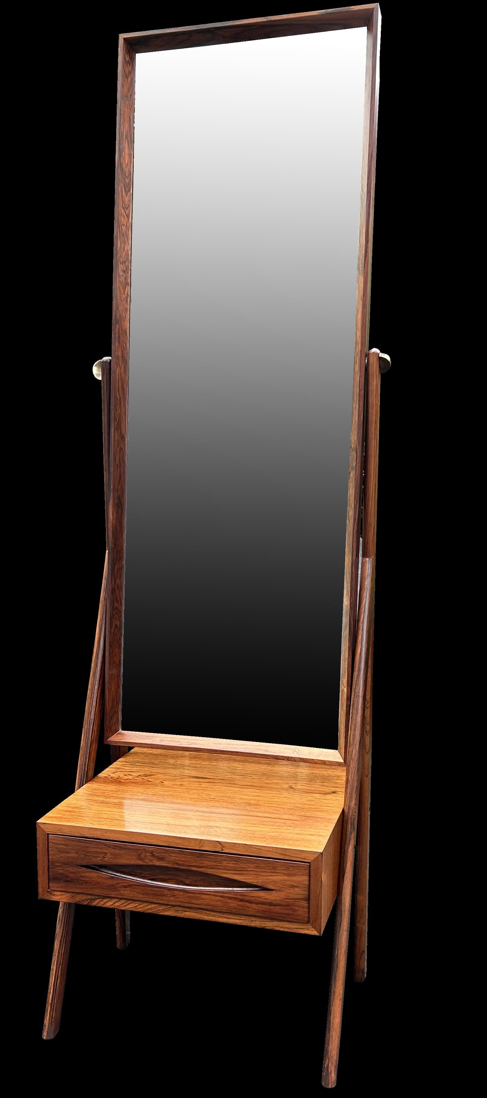 20th Century Full length Santos Rosewood Cheval Mirror by Arne Vodder For Sale