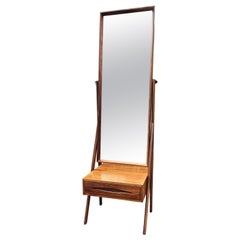 Full length Santos Rosewood Cheval Mirror by Arne Vodder