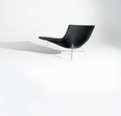 Full Moon Chair in Grey with Black Lacquered Shell by Ludovica & Roberto Palomba