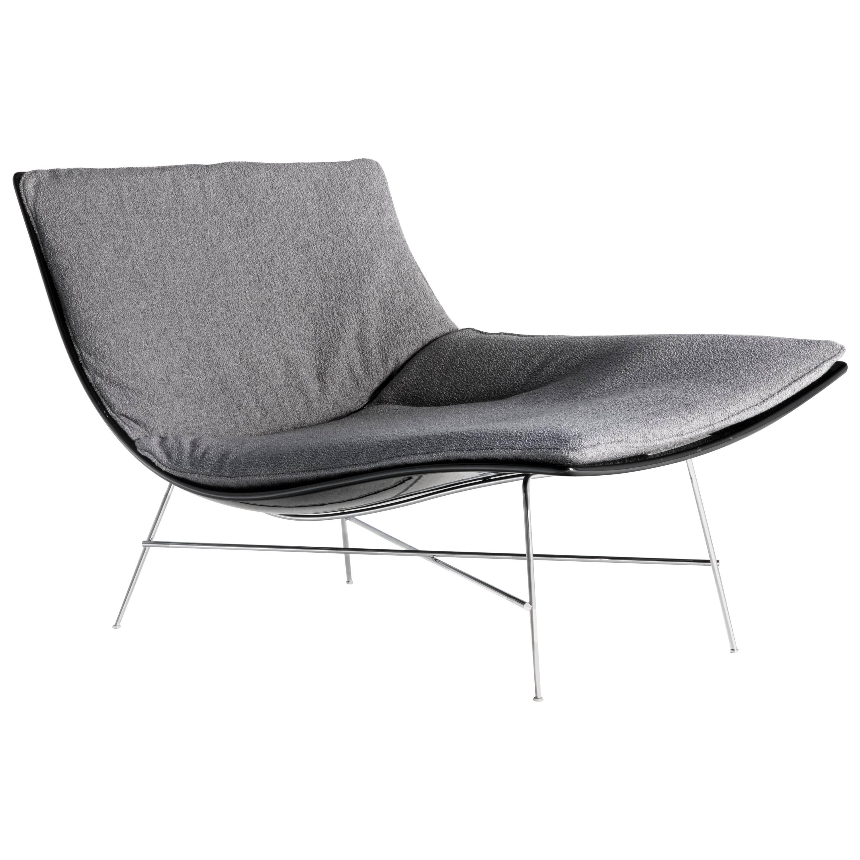 Full Moon Chair in Grey with Black Lacquered Shell by Ludovica & Roberto Palomba For Sale