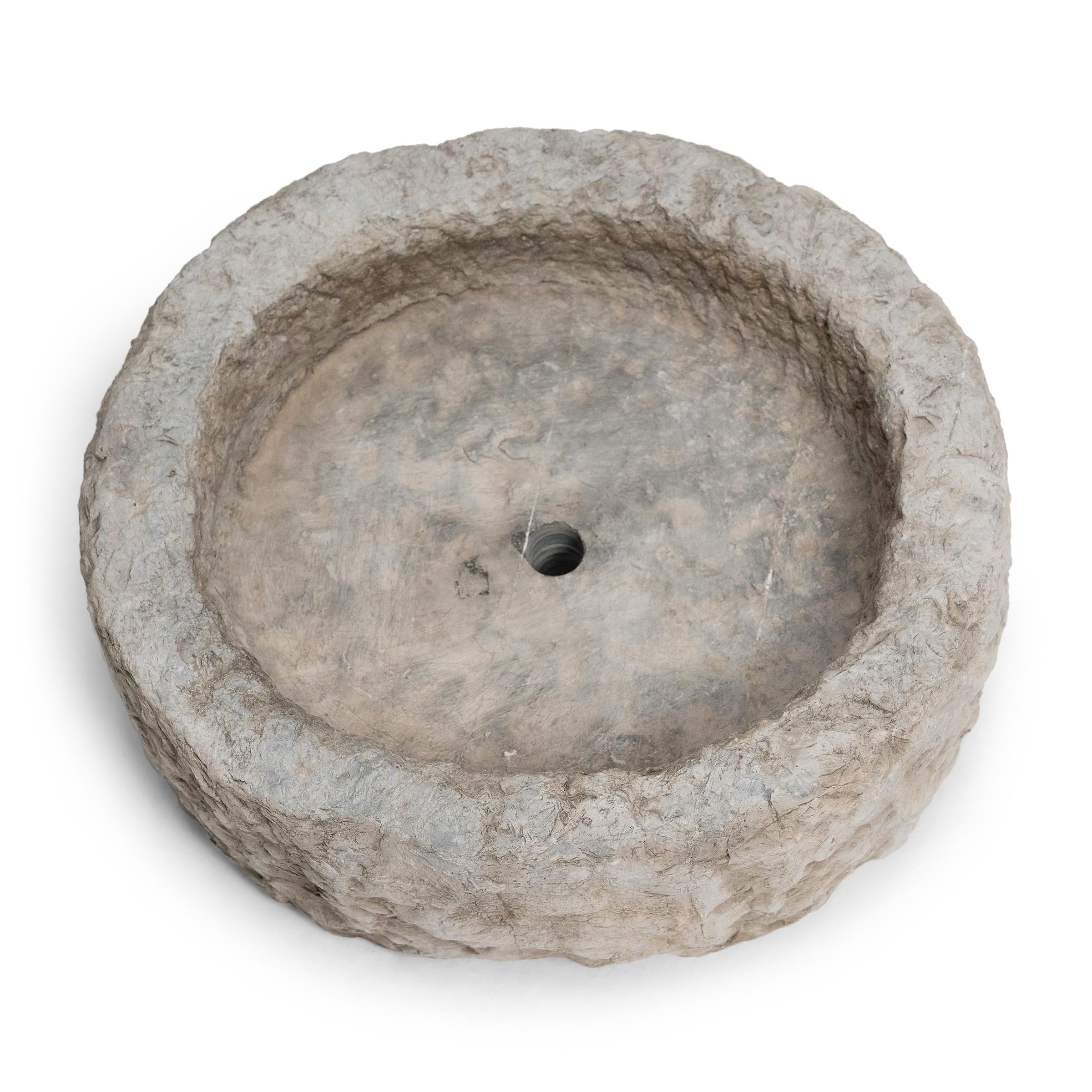 Qing  Full Moon Chinese Stone Trough, c. 1800 For Sale