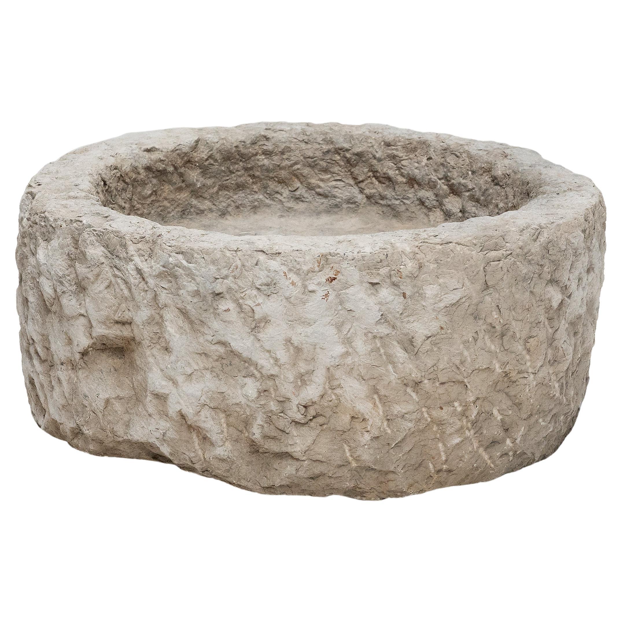  Full Moon Chinese Stone Trough, c. 1800 For Sale