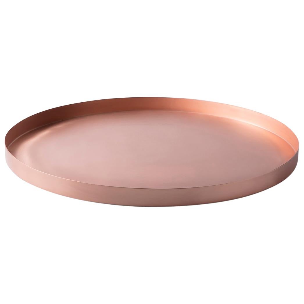 Full Moon Large Copper Tray by Elisa Ossino For Sale