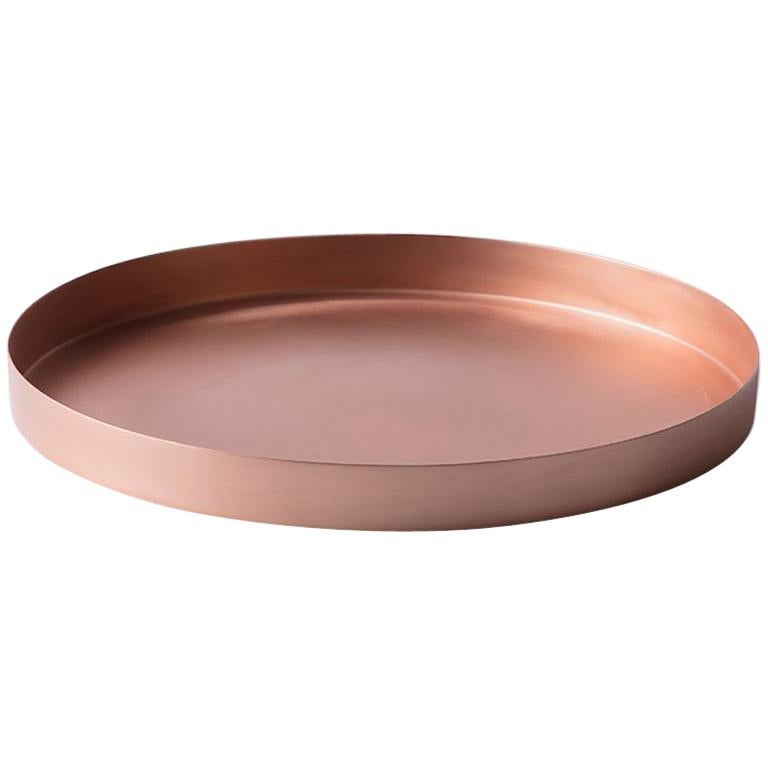 Full Moon Medium Copper Tray by Elisa Ossino For Sale