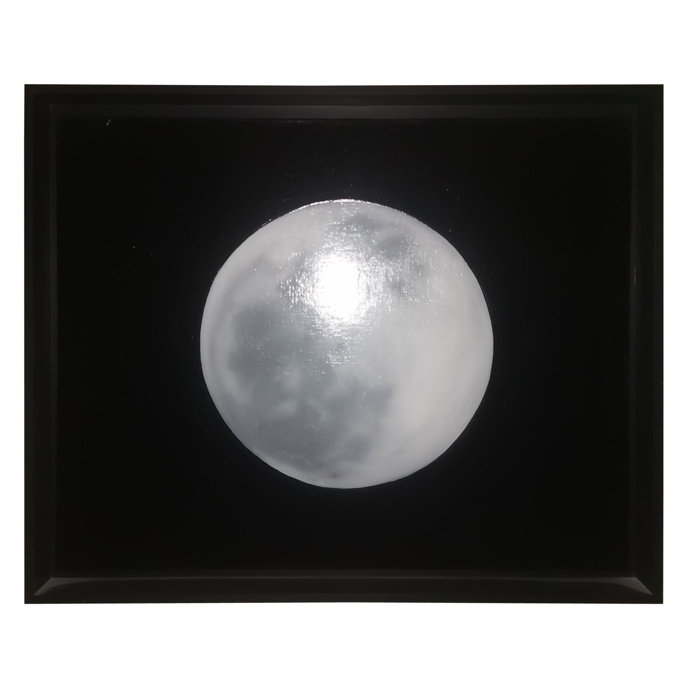Pittura ad olio della luna piena in bianco e nero, David Cox