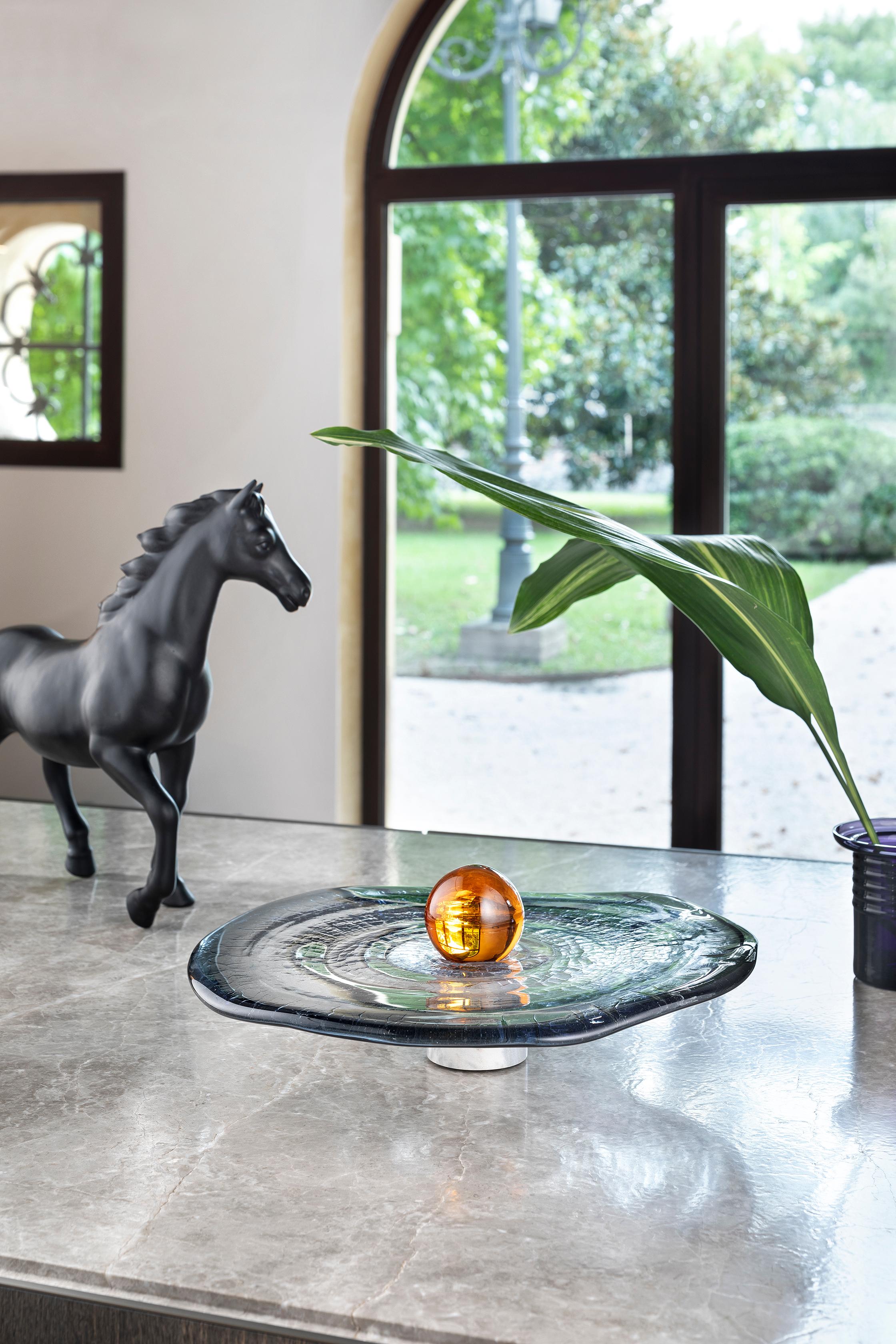 Post-Modern Full Moon Over High Water In Venice Murano Glass Centerpiece by Aina Kari For Sale