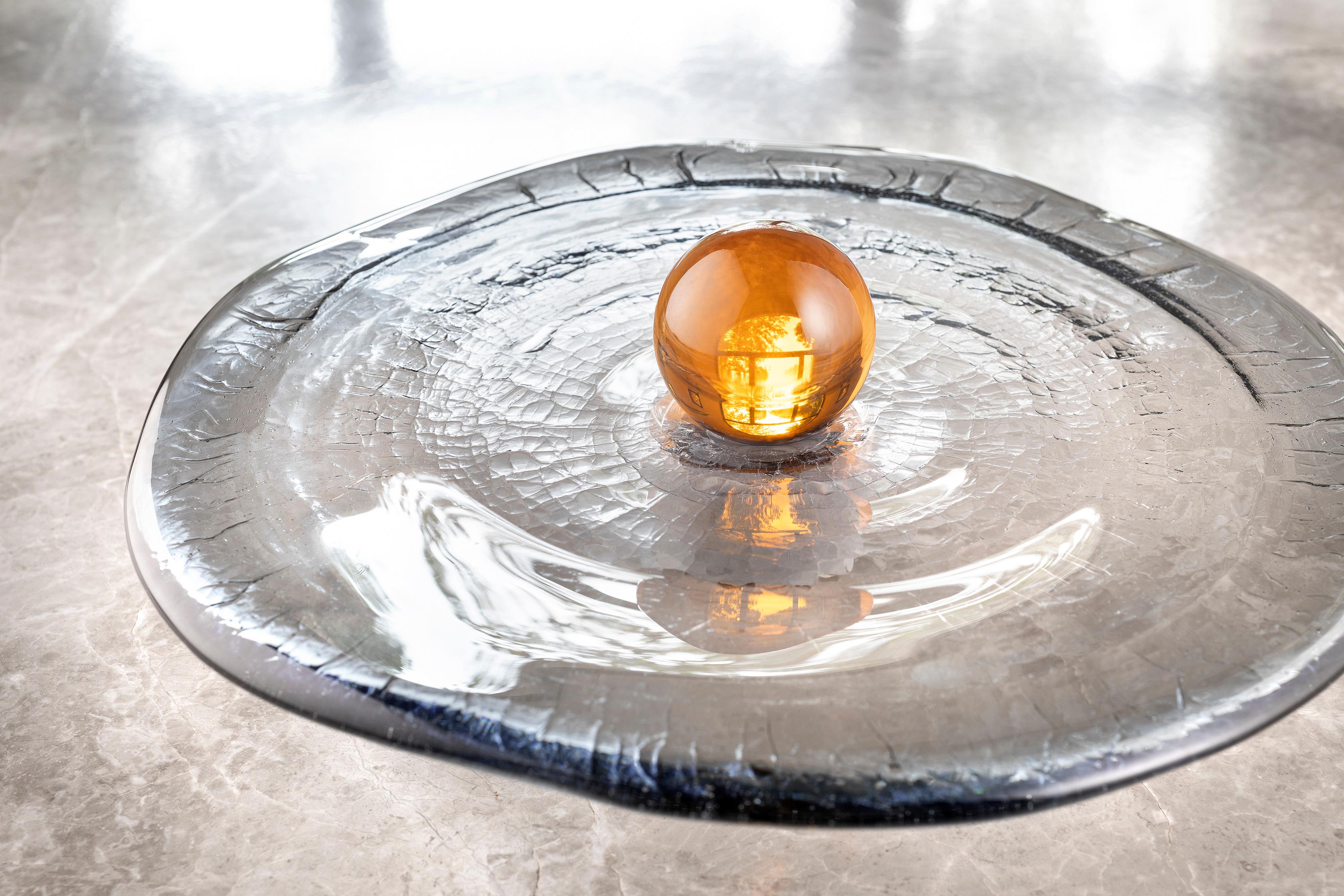 Italian Full Moon Over High Water In Venice Murano Glass Centerpiece by Aina Kari For Sale