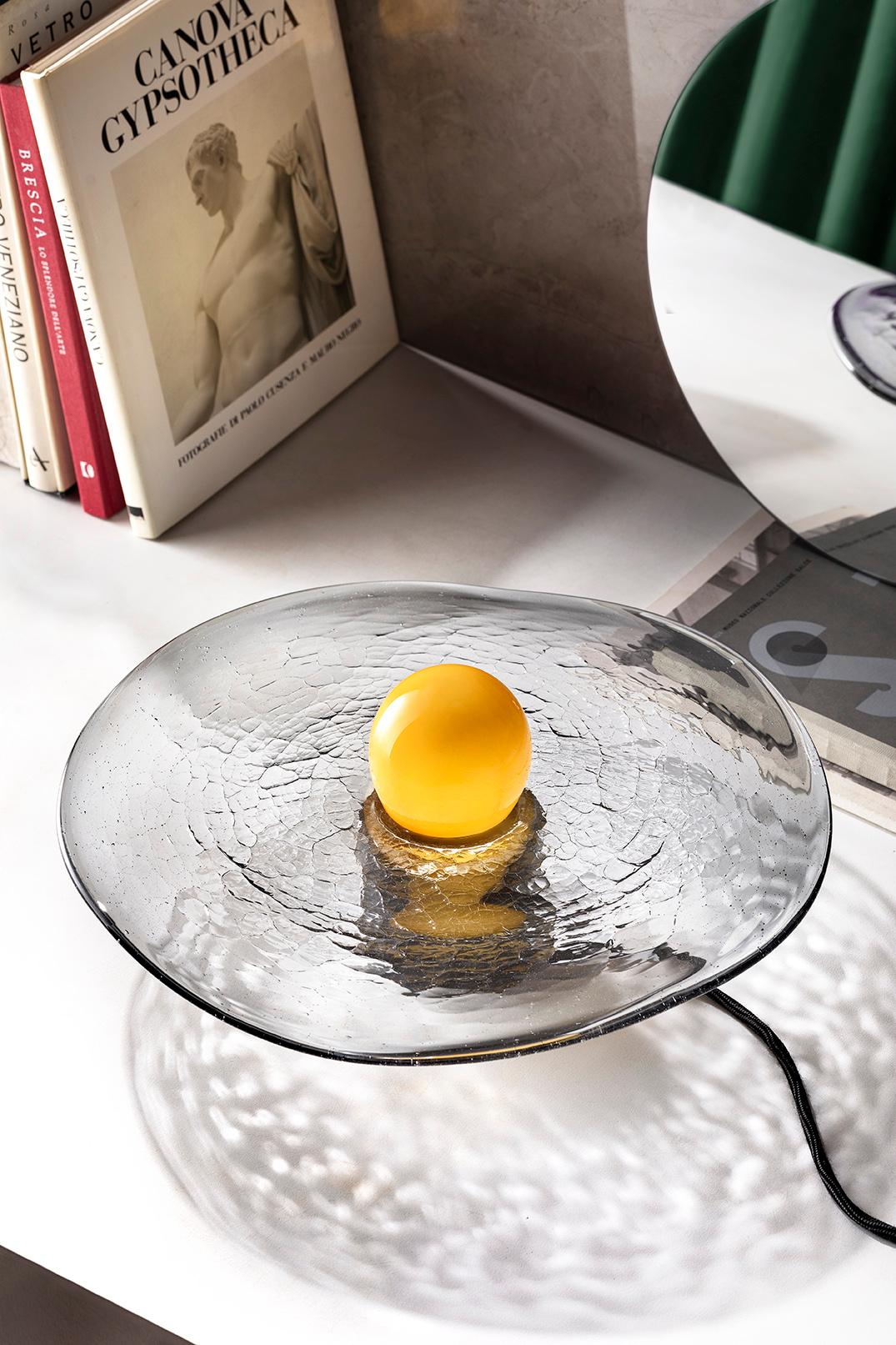 Italian Full Moon Over High Water In Venice Murano Glass Decorative Lamp by Aina Kari For Sale