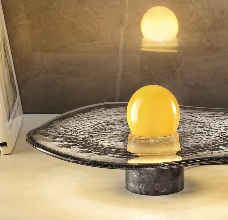 Full Moon Over High Water In Venice Murano Glass Decorative Lamp by Aina Kari In New Condition For Sale In Geneve, CH