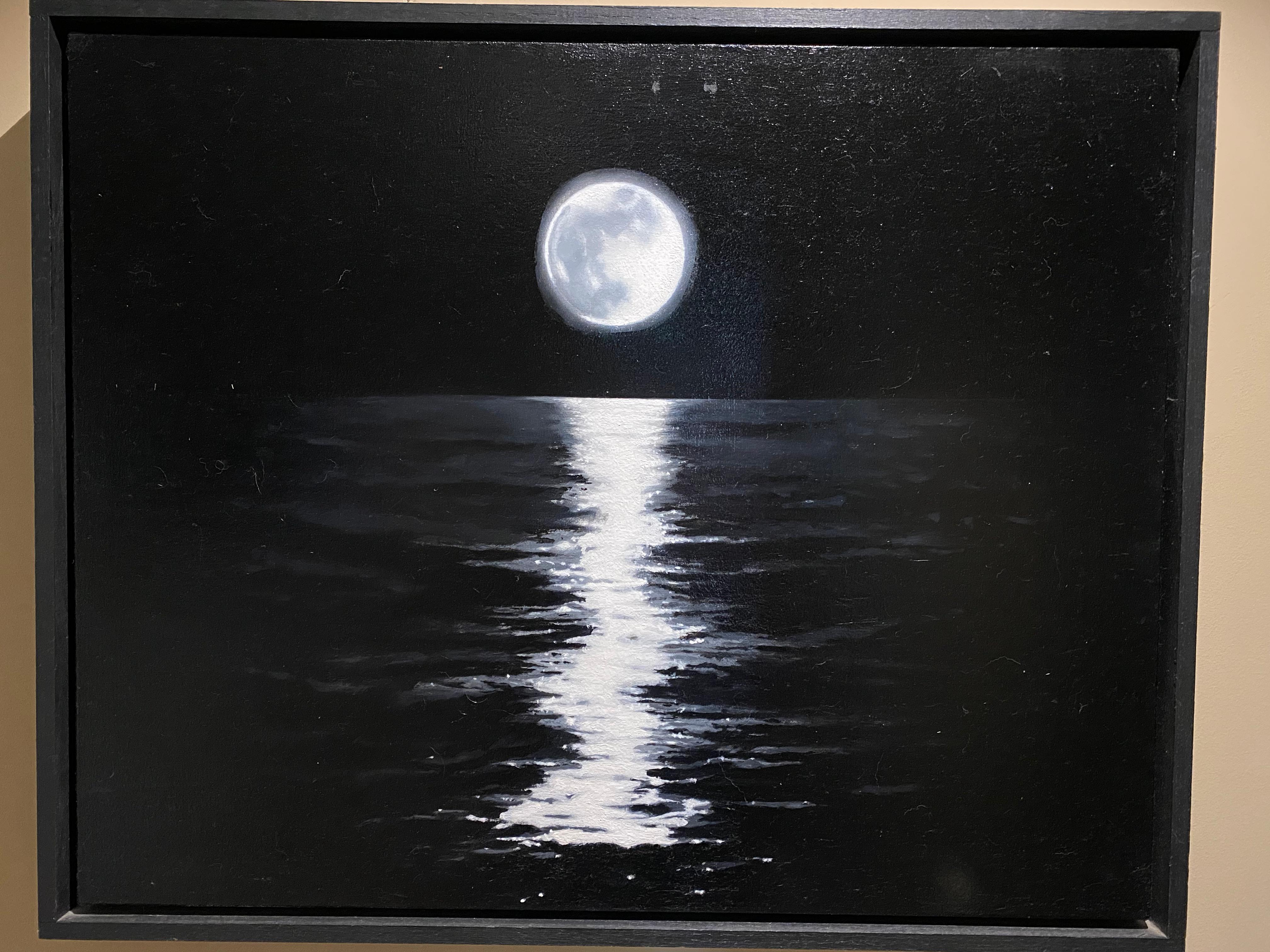 moon over the sea painting