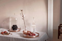 Vassoio Full Moon in rame e marmo di Carrara di Elisa Ossino