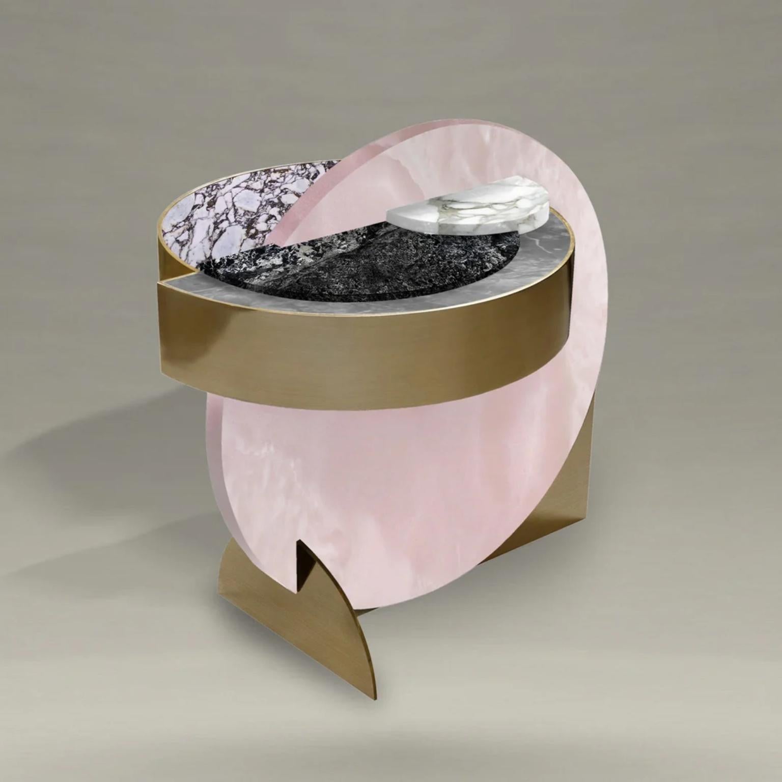 English Full Moon Snow Side Table by Bohinc Studio