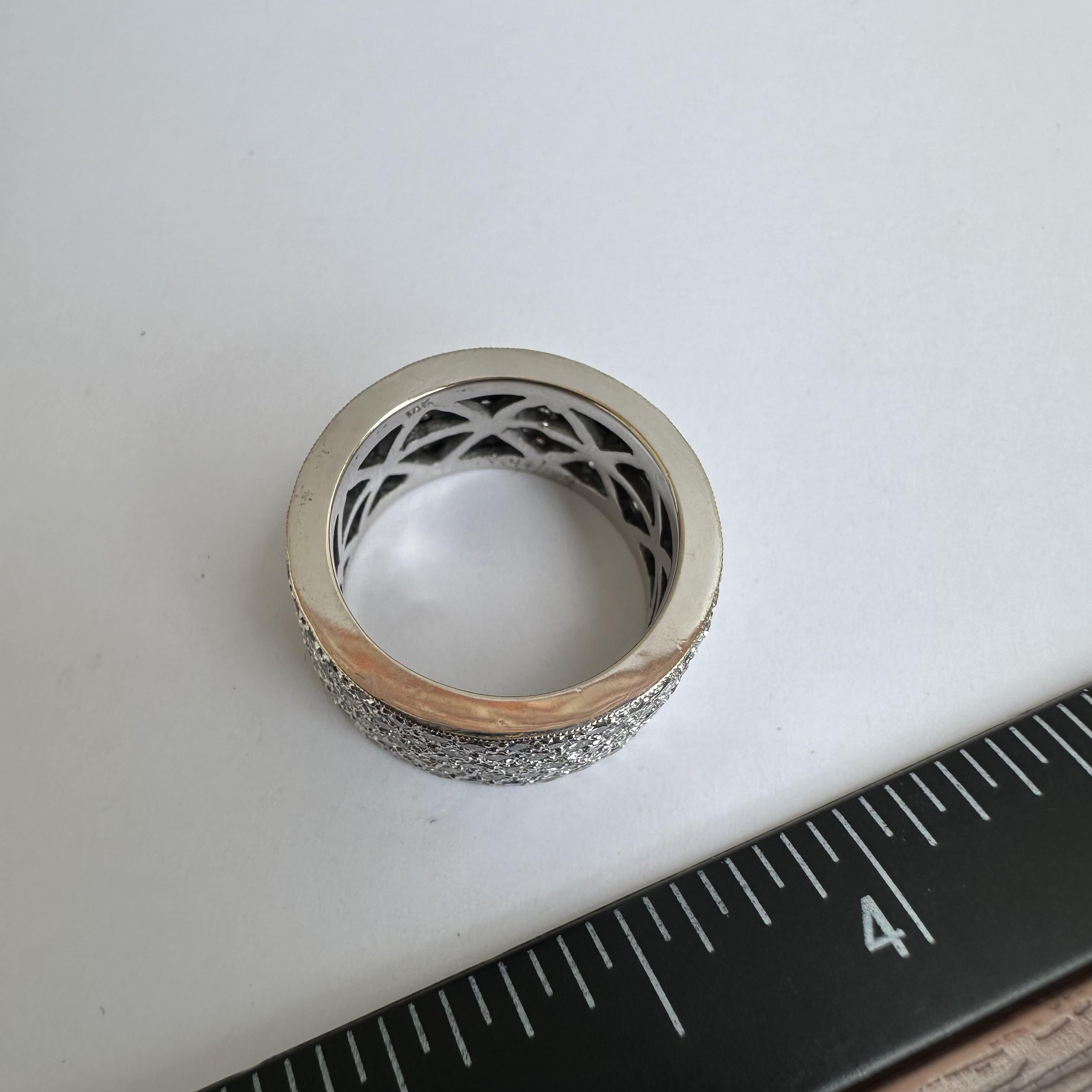 Women's Full Pave Natural Diamond Eternity Ring in 18kt White Gold - 3.75ctw, New For Sale