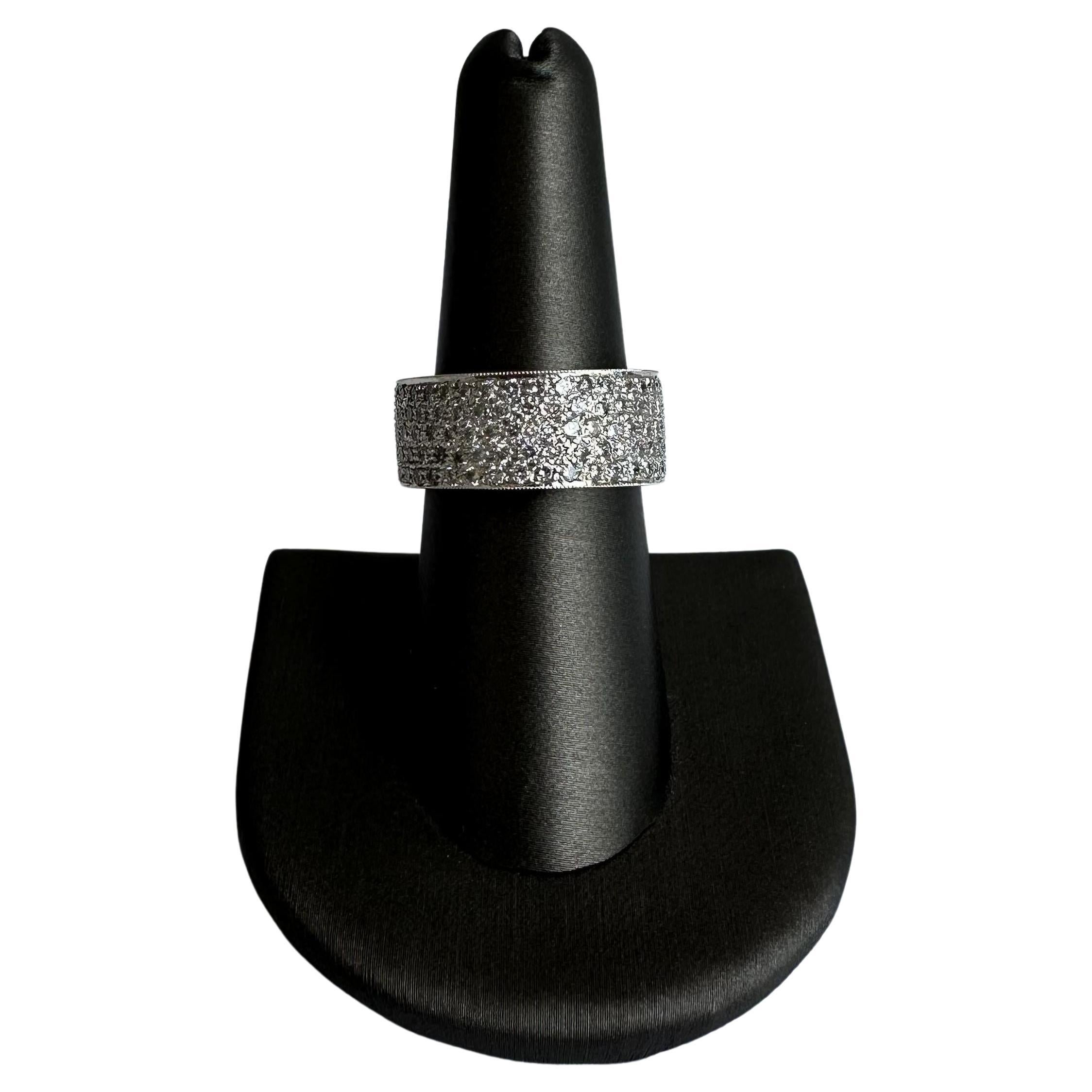 Full Pave Natural Diamond Eternity Ring in 18kt White Gold - 3.75ctw, New