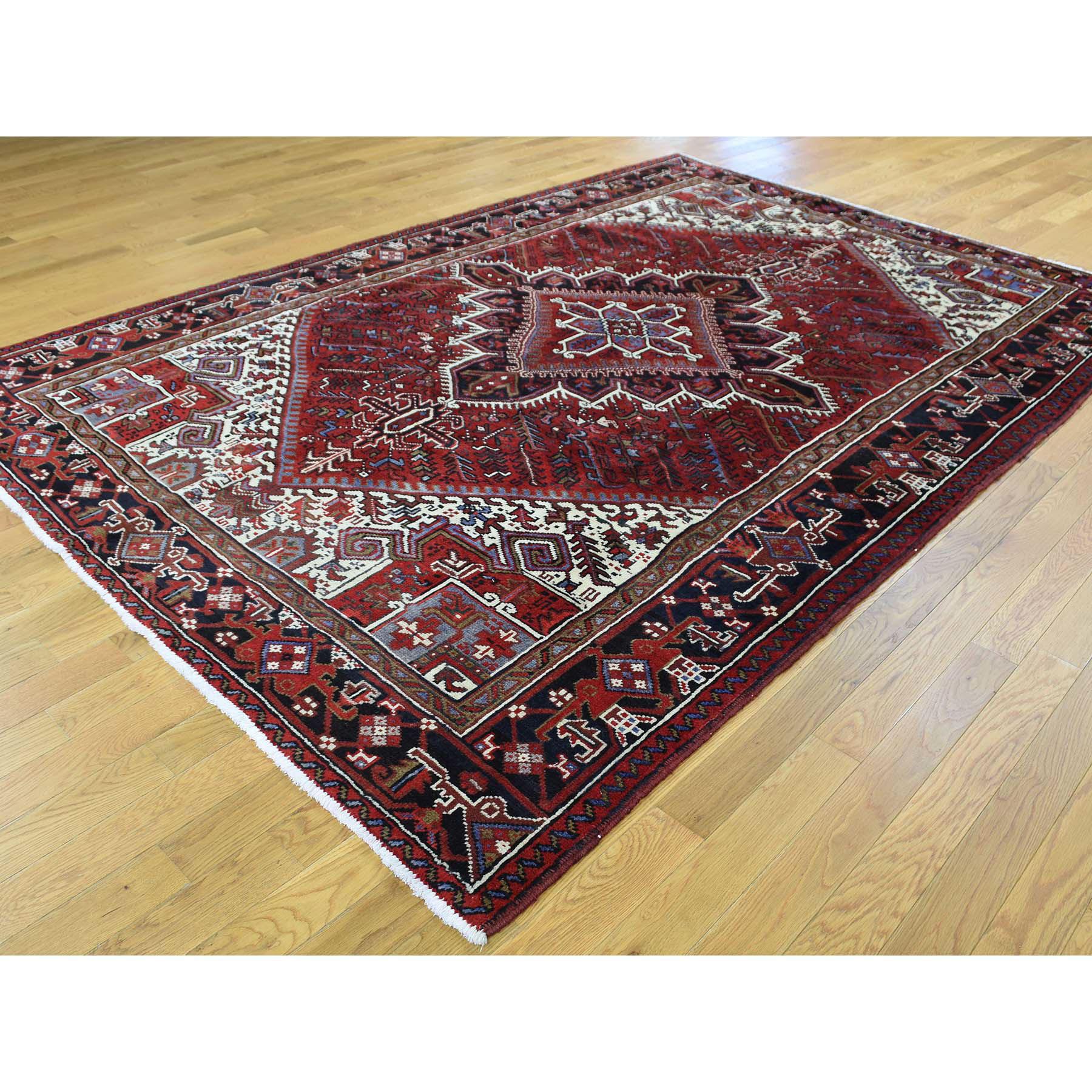 Other Full Pile Semi Antique Persian Heriz Excellent Condition Rug