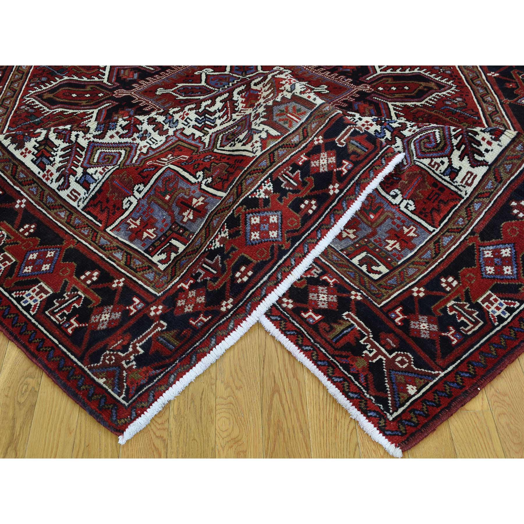 Late 20th Century Full Pile Semi Antique Persian Heriz Excellent Condition Rug