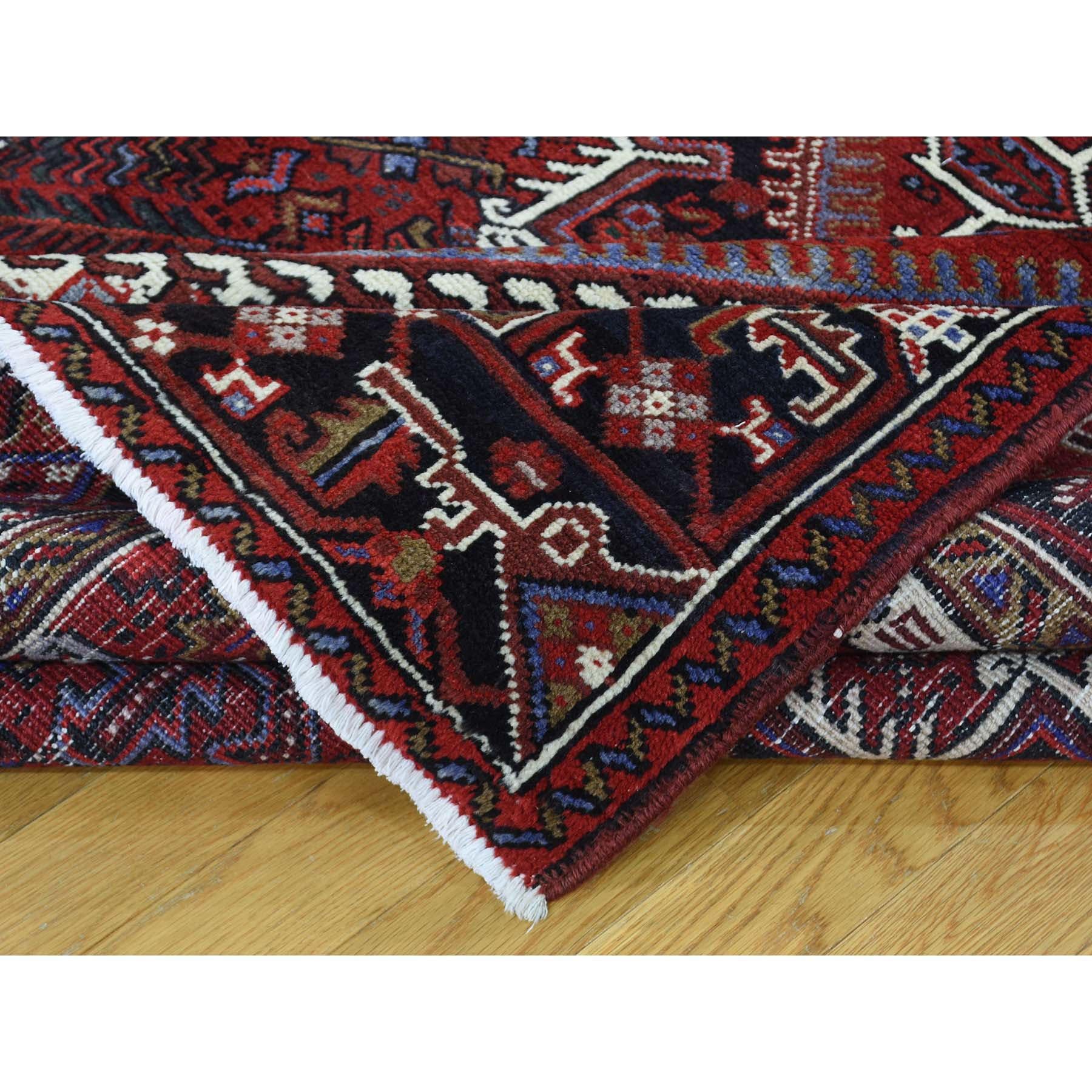 Wool Full Pile Semi Antique Persian Heriz Excellent Condition Rug
