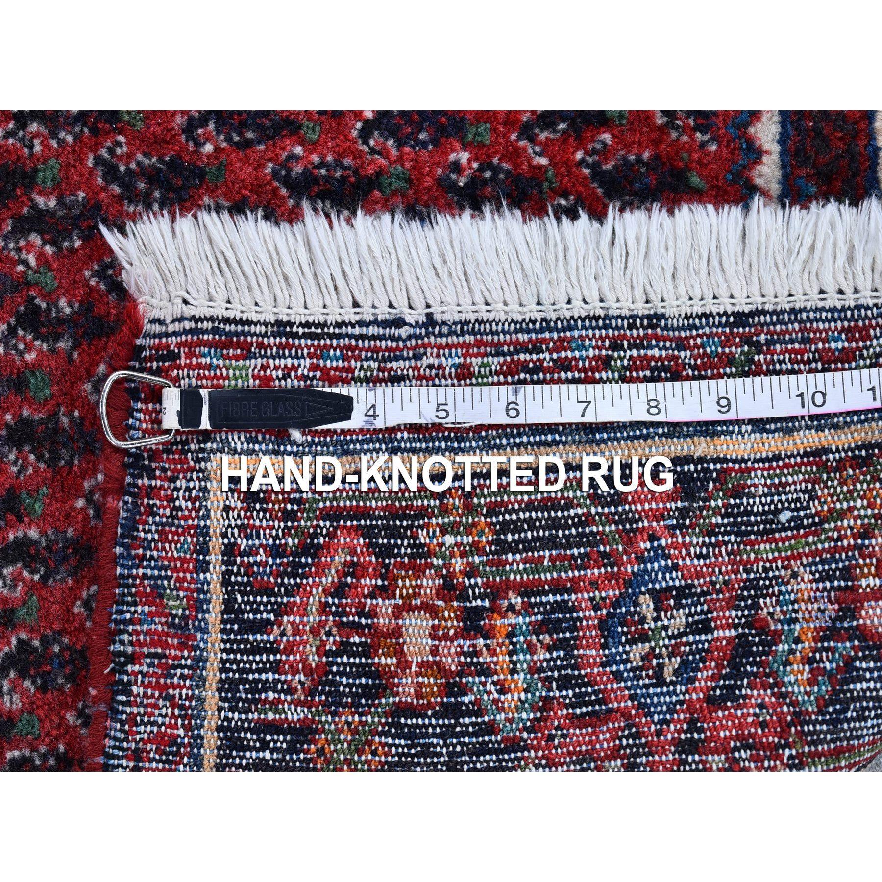 Full Pile Vintage Persian Senneh Wool Runner Denser Weave Red Hand Knotted Rug For Sale 2