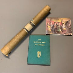 Full Set of 1956 6 First Series Guinness of Records Lithographs with Book & Tube