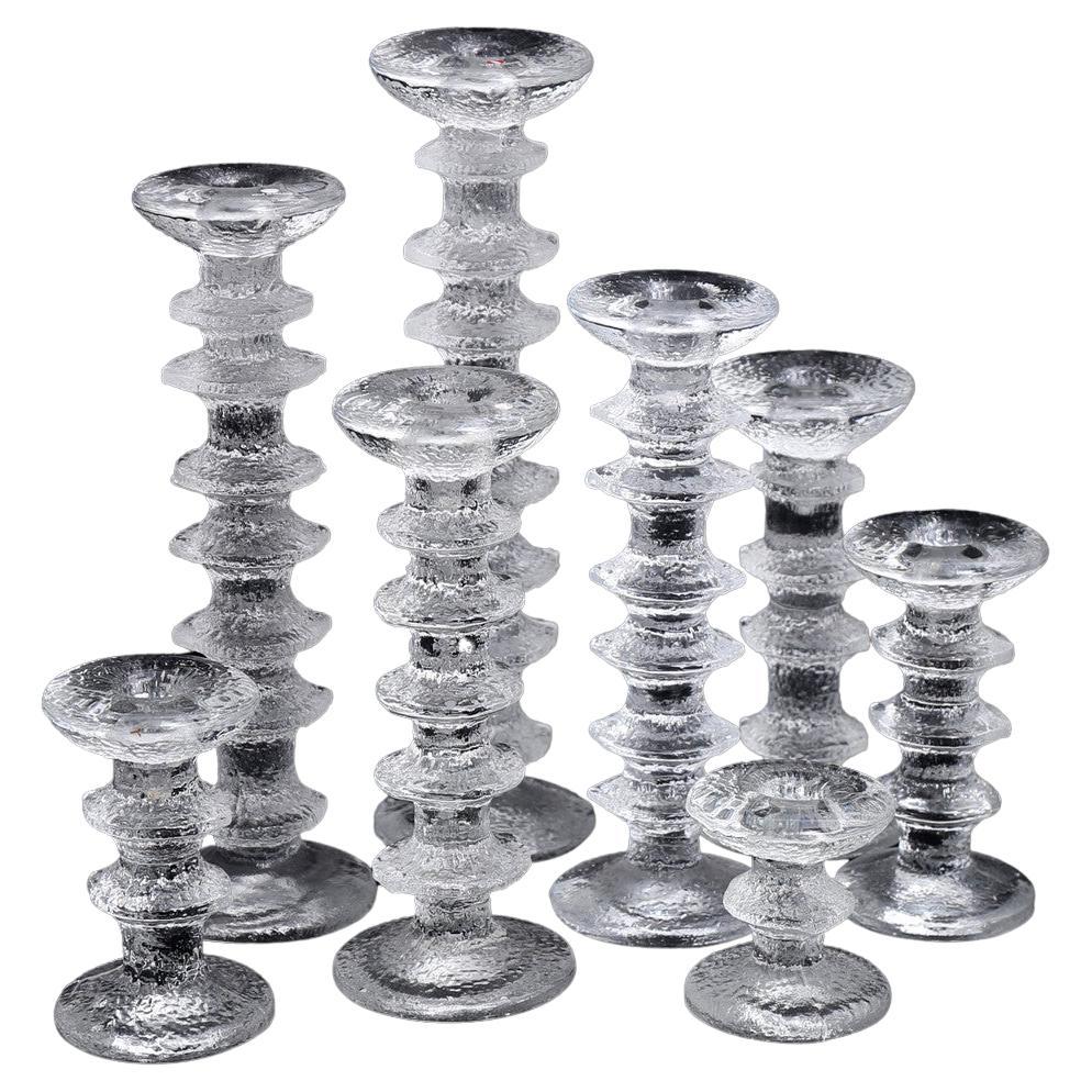 Full Set of 8 Festivo Candleholders by Timo Sarpaneva for Iittala