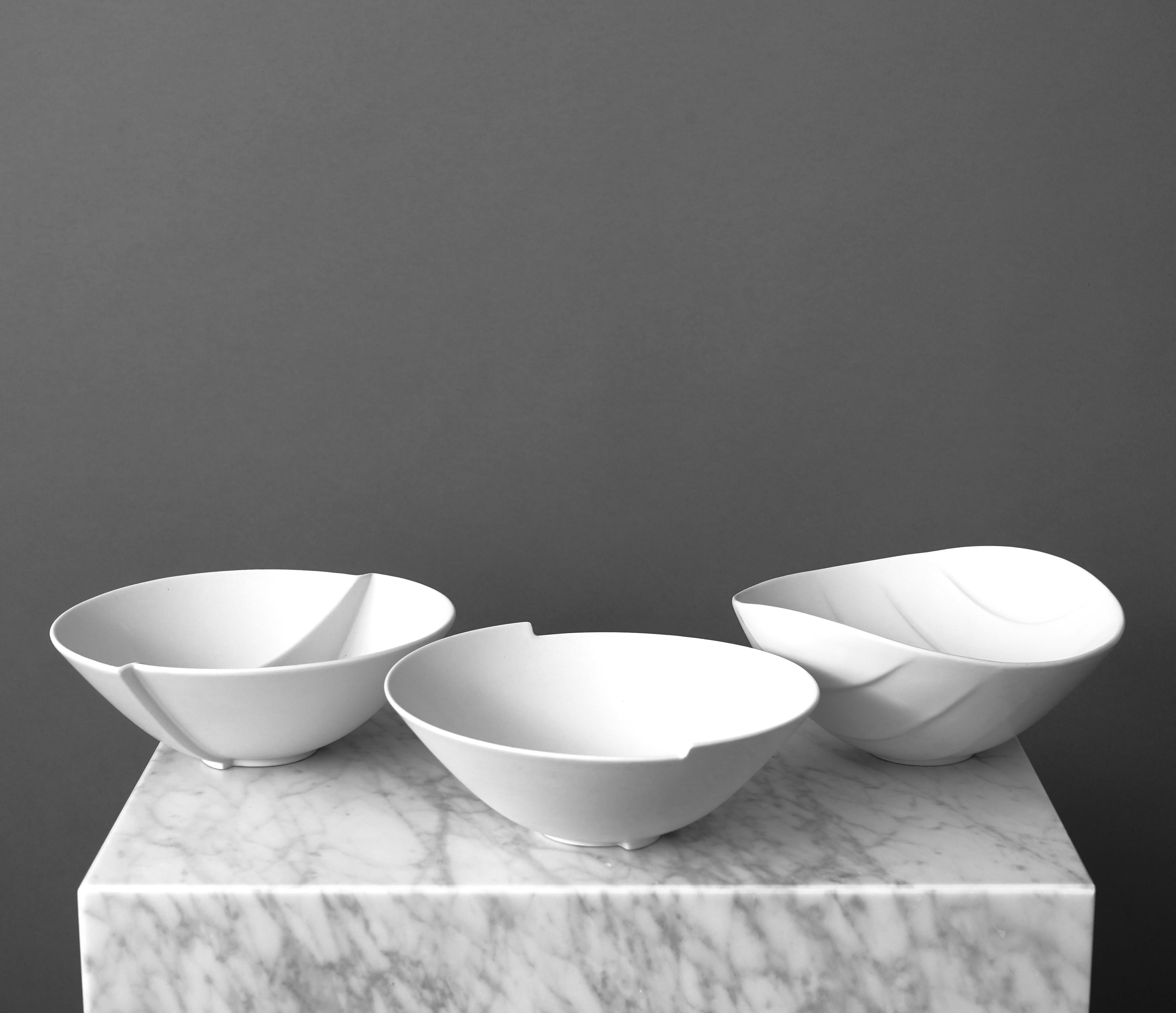 Scandinavian Modern Full Set of 'Surrea' Bowls by Wilhelm Kåge for Gustavsberg Studio, Sweden, 1950s For Sale