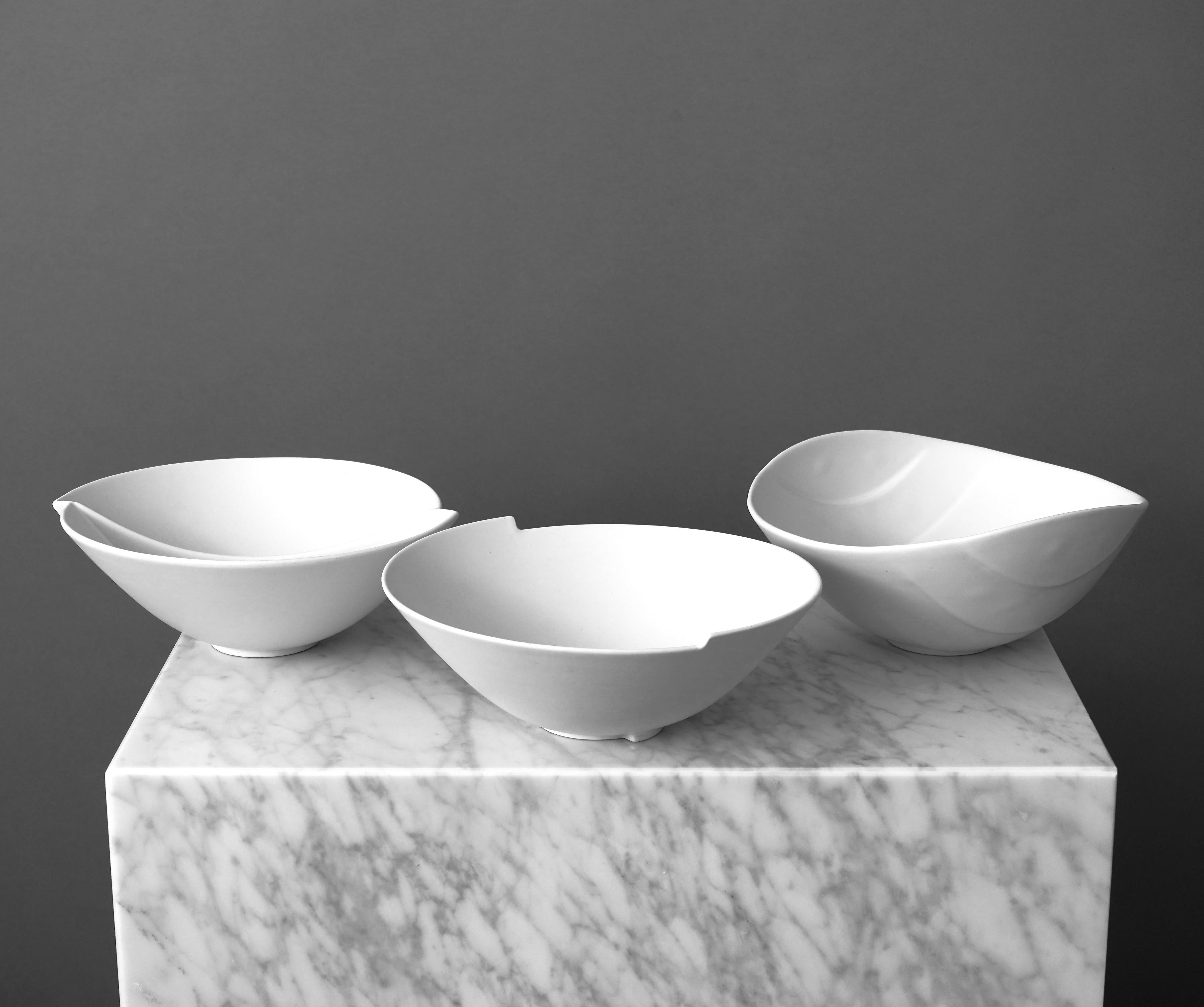 20th Century Full Set of 'Surrea' Bowls by Wilhelm Kåge for Gustavsberg Studio, Sweden, 1950s For Sale