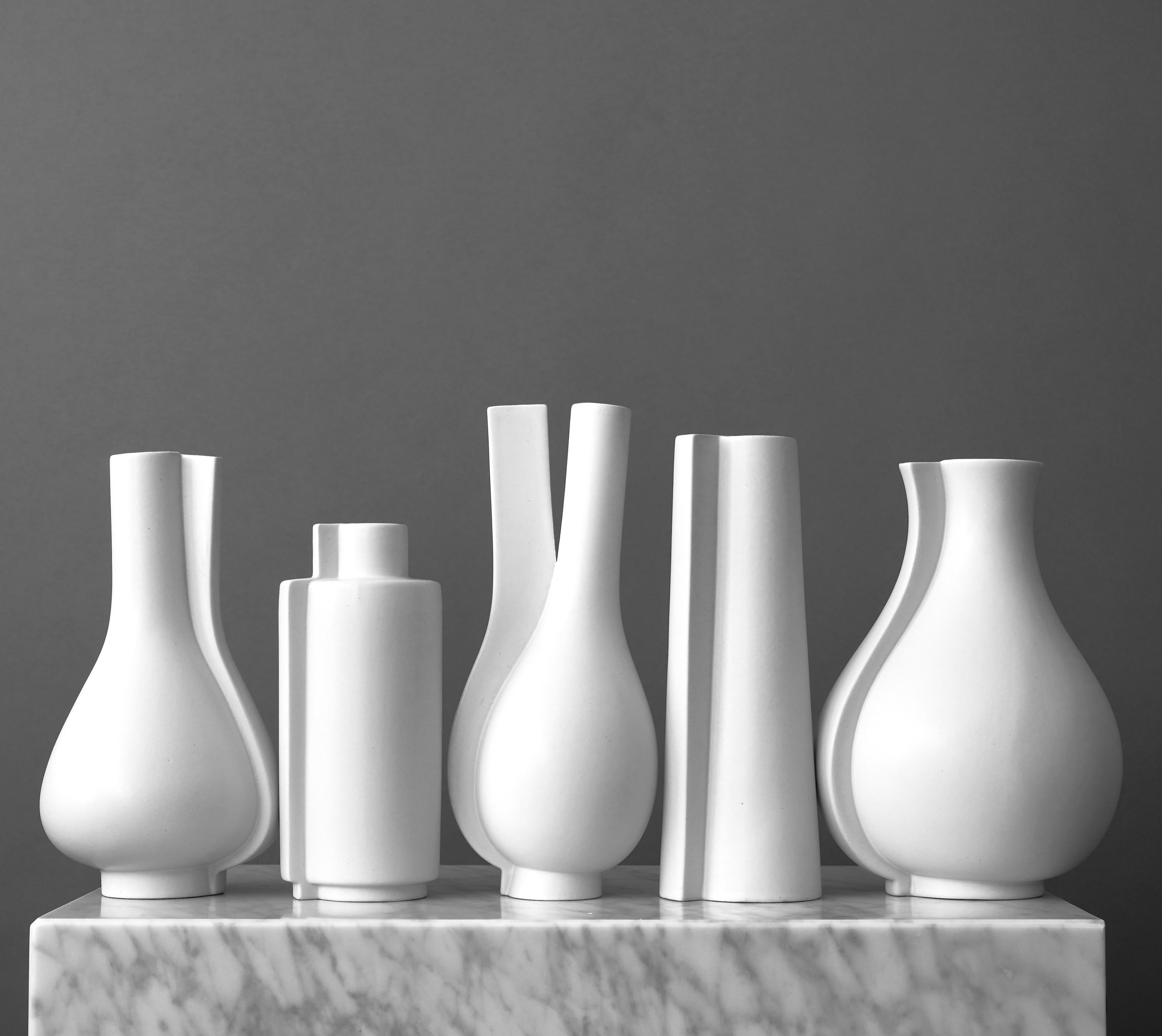Full Set of 'Surrea' Vases by Wilhelm Kåge for Gustavsberg Studio, Sweden, 1950s For Sale 2