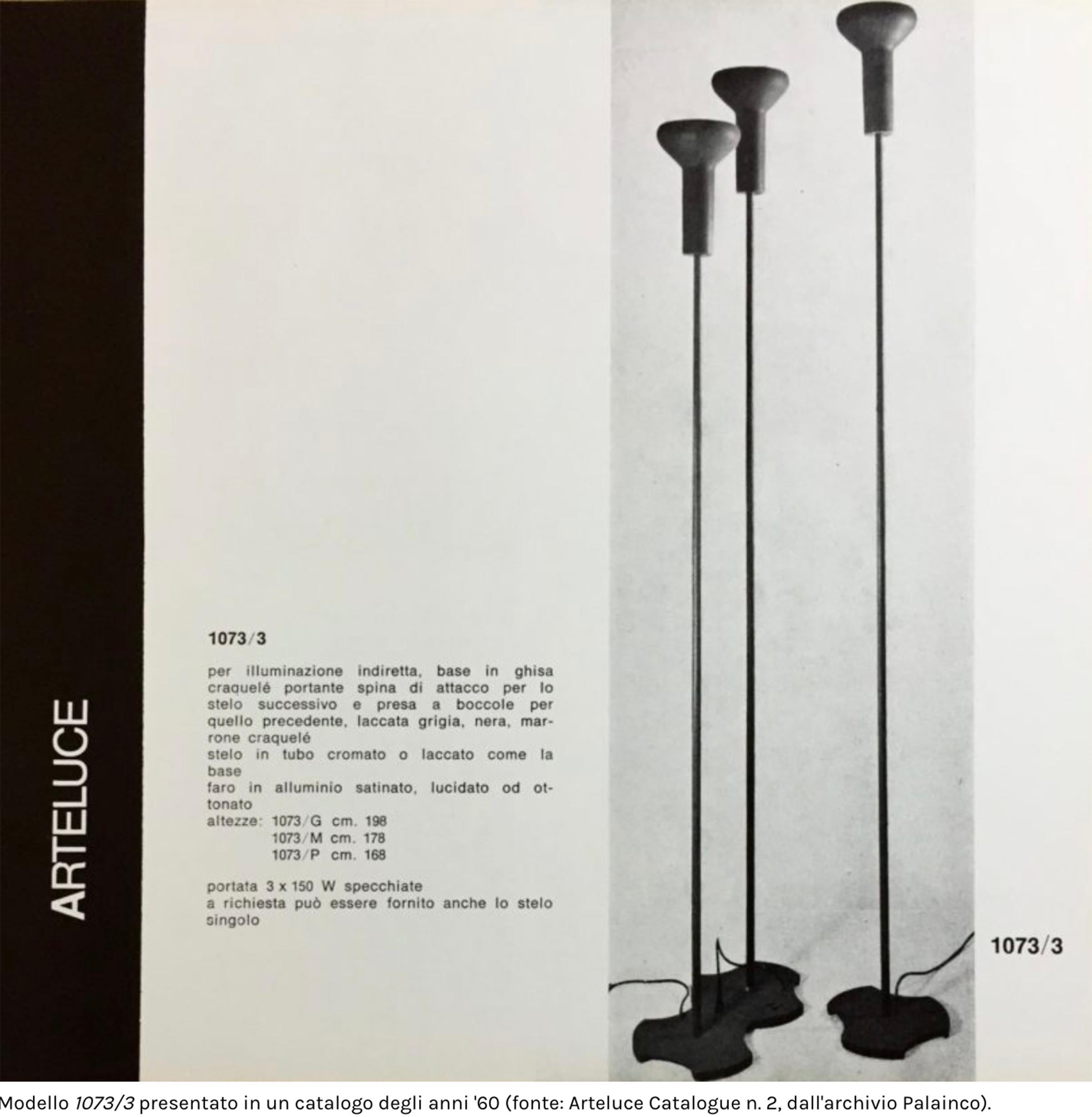 Full Set of Three Gino Sarfatti Model 1073 Floor Lamps for Arteluce, Italy 1956 For Sale 6