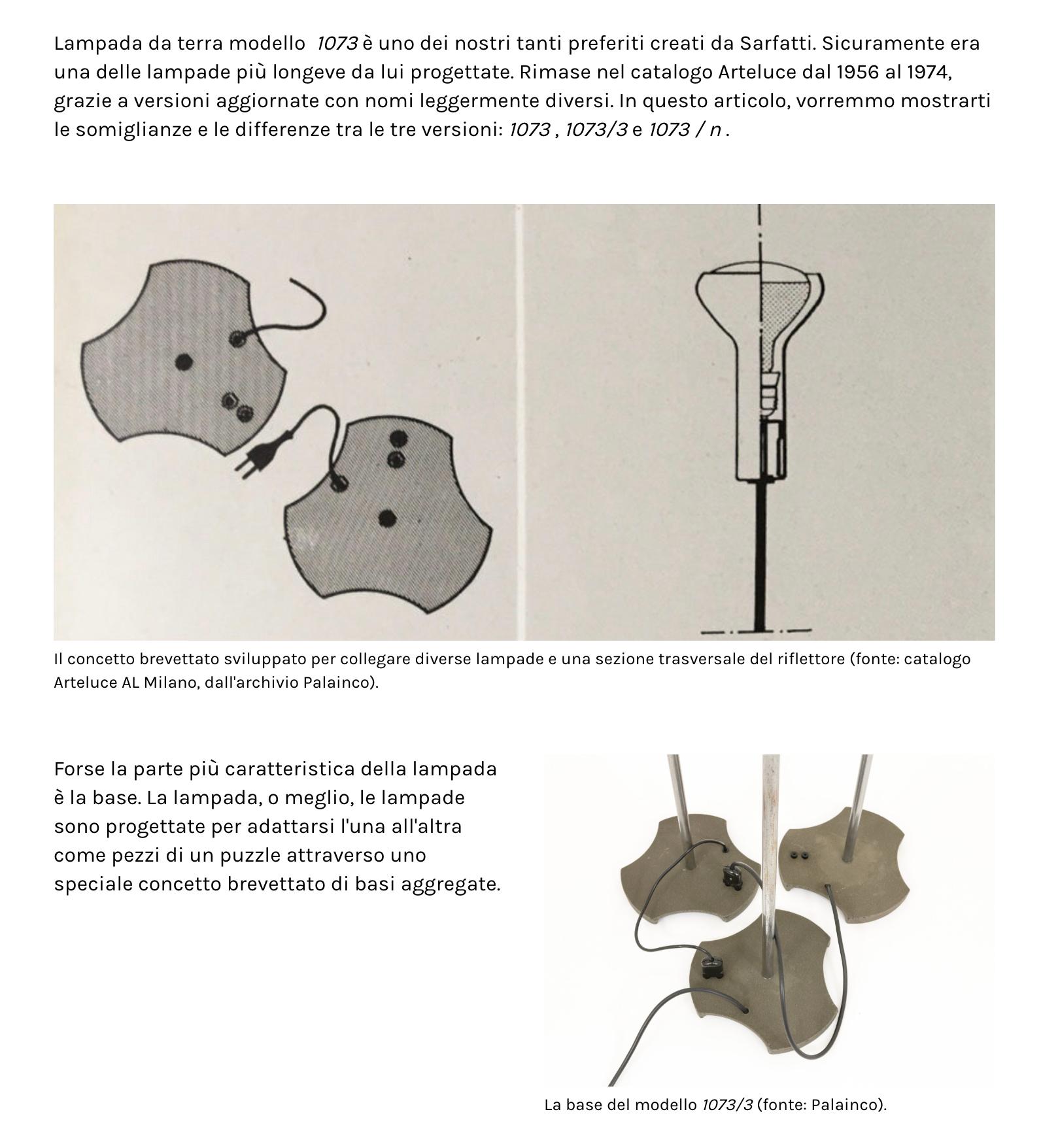 Full Set of Three Gino Sarfatti Model 1073 Floor Lamps for Arteluce, Italy 1956 For Sale 7