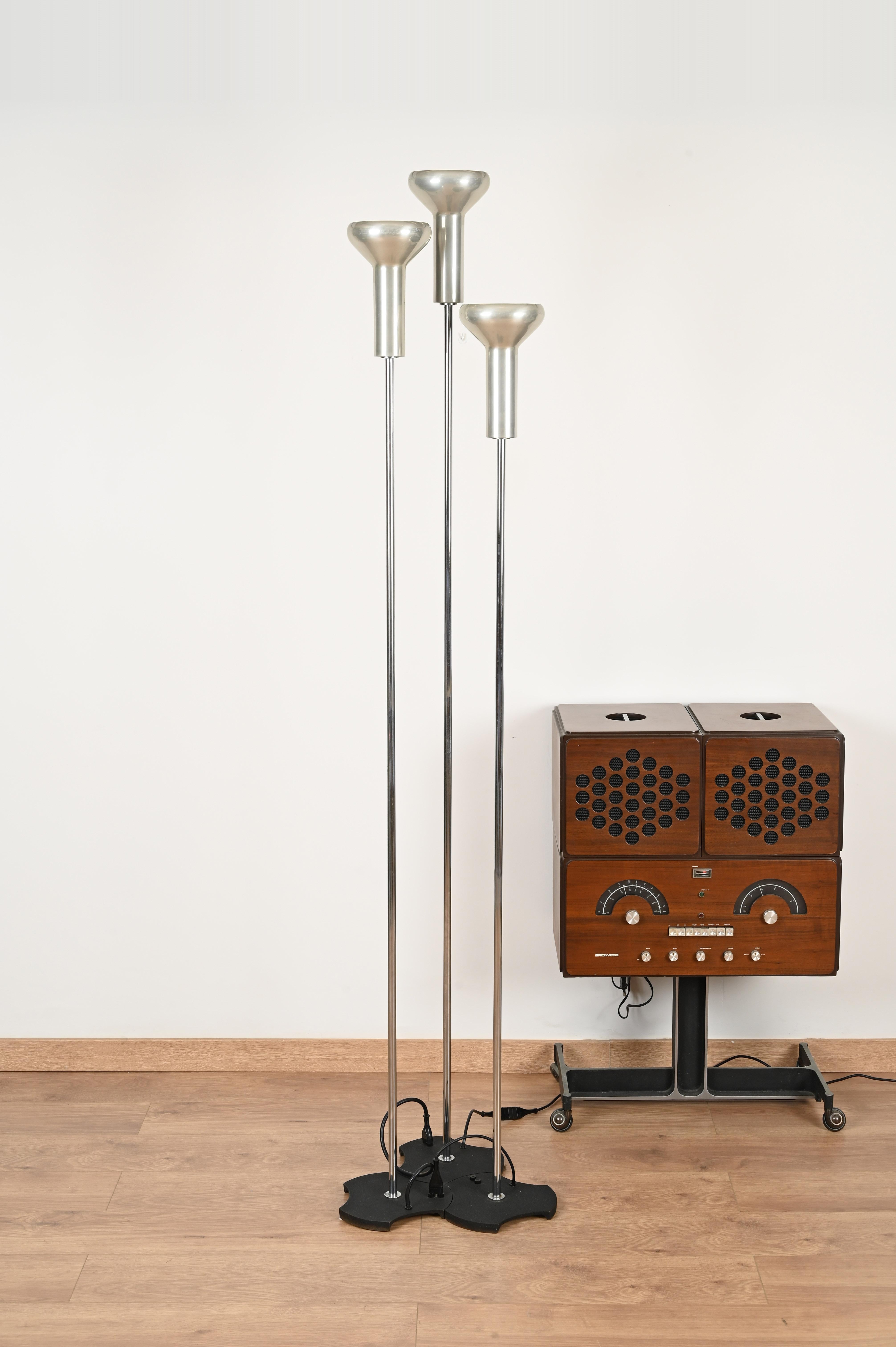 Full Set of Three Gino Sarfatti Model 1073 Floor Lamps for Arteluce, Italy 1956 For Sale 11