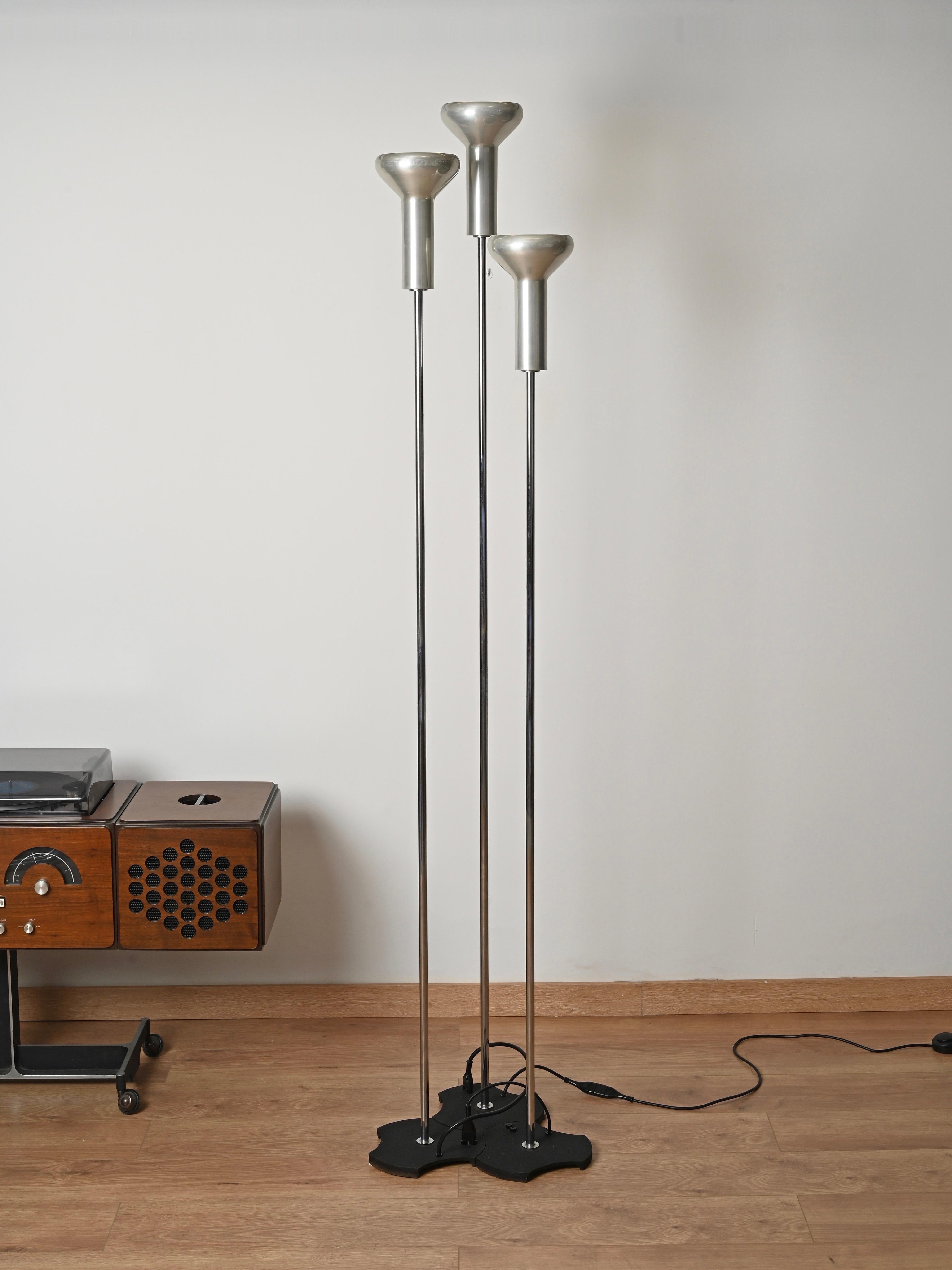 Italian Full Set of Three Gino Sarfatti Model 1073 Floor Lamps for Arteluce, Italy 1956 For Sale