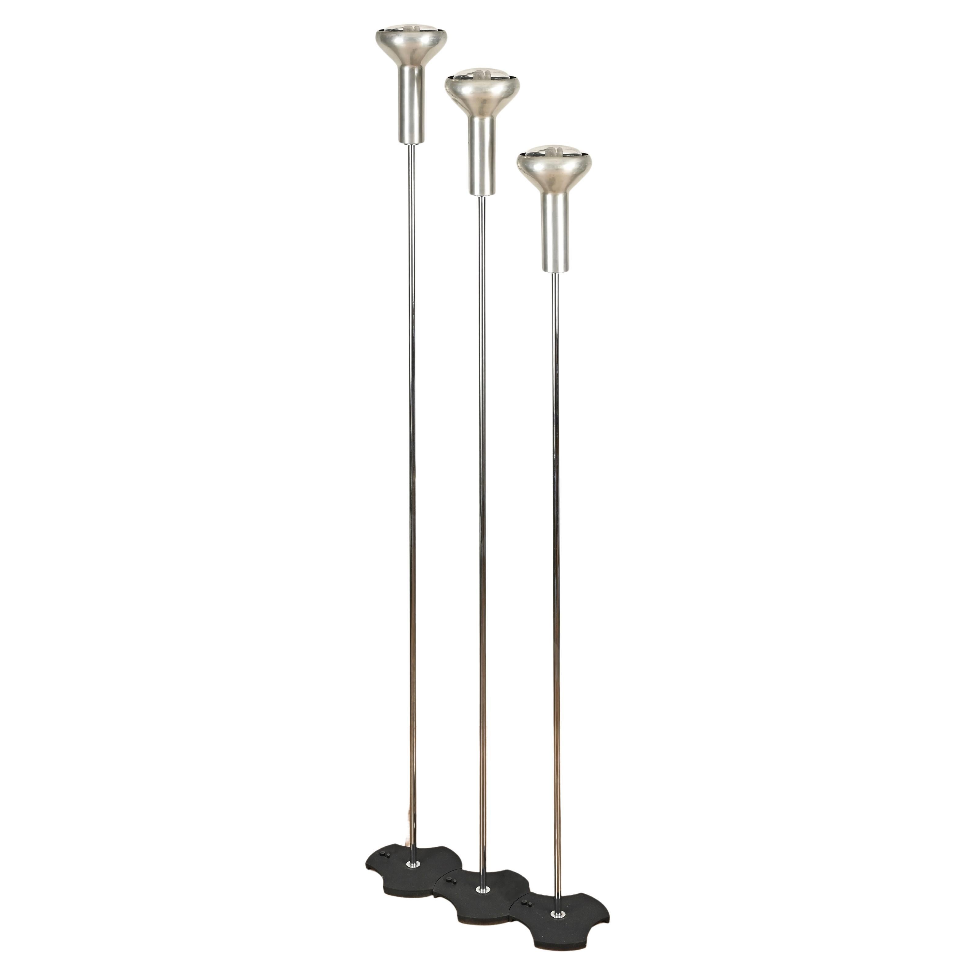Full Set of Three Gino Sarfatti Model 1073 Floor Lamps for Arteluce, Italy 1956 For Sale
