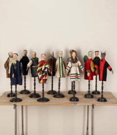 Full Set of Twelve 19th Century French Original Guignol Puppets